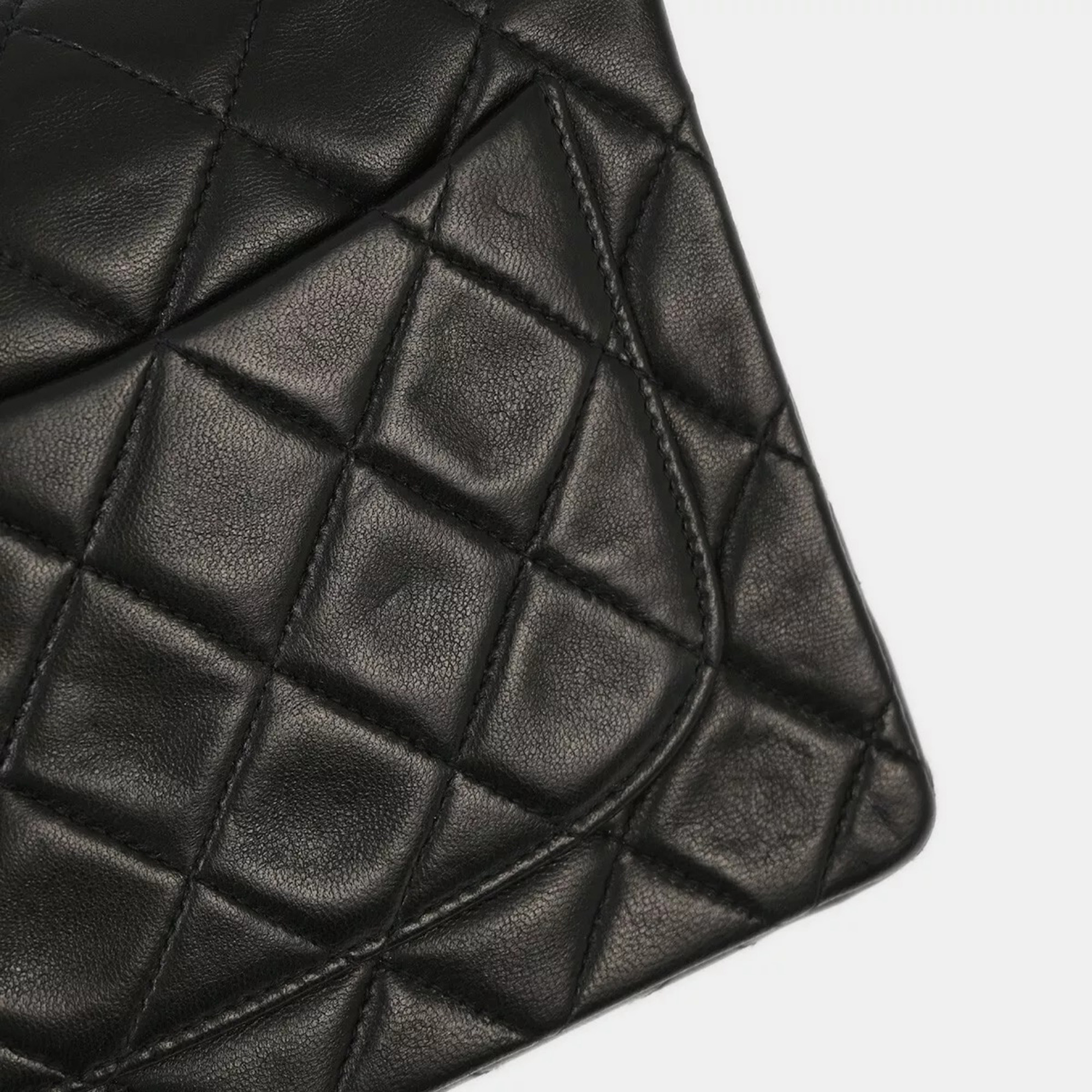 Chanel Black Lambskin Mini Classic Square Flap Shoulder  Bag 