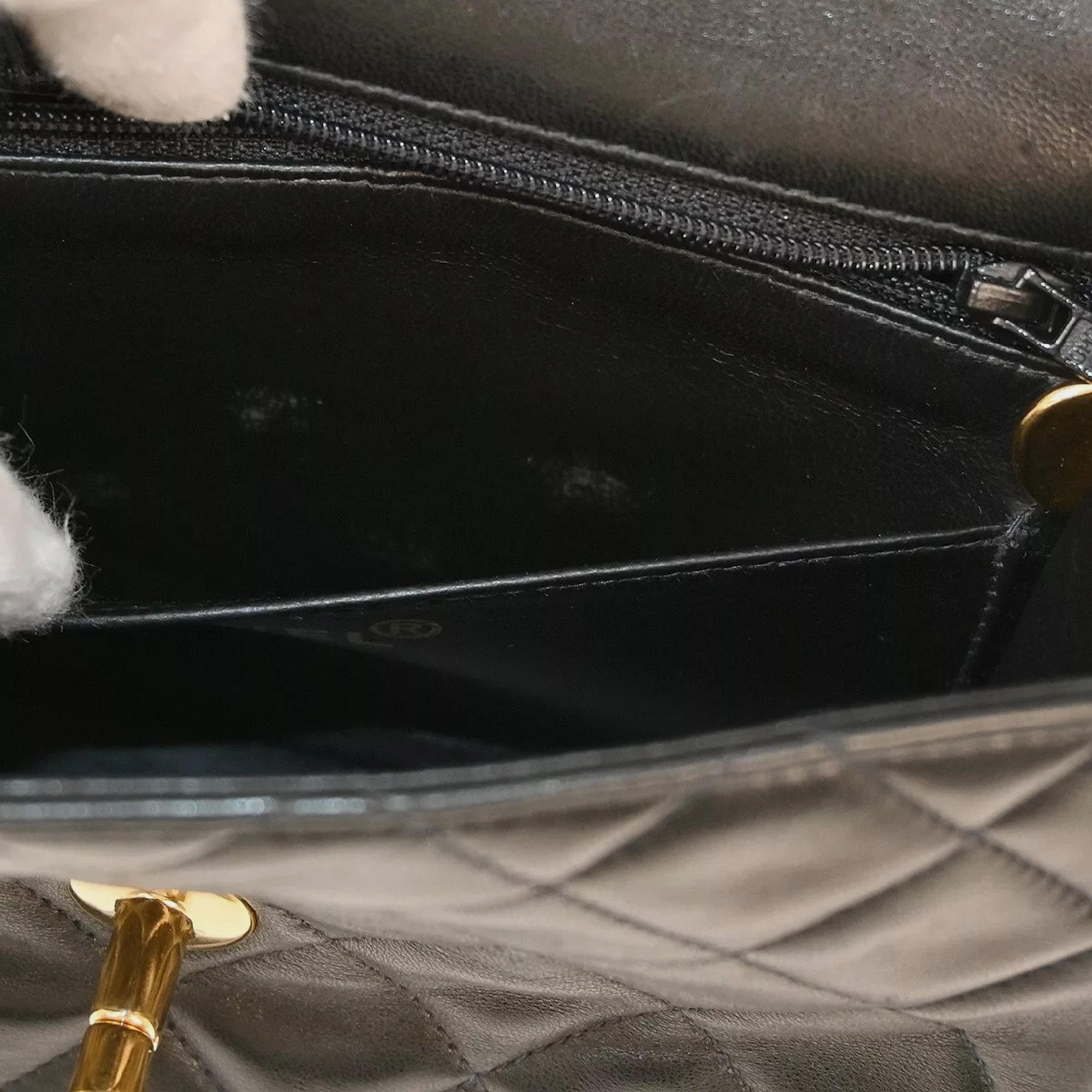 Chanel Black Lambskin Mini Classic Square Flap Shoulder  Bag 