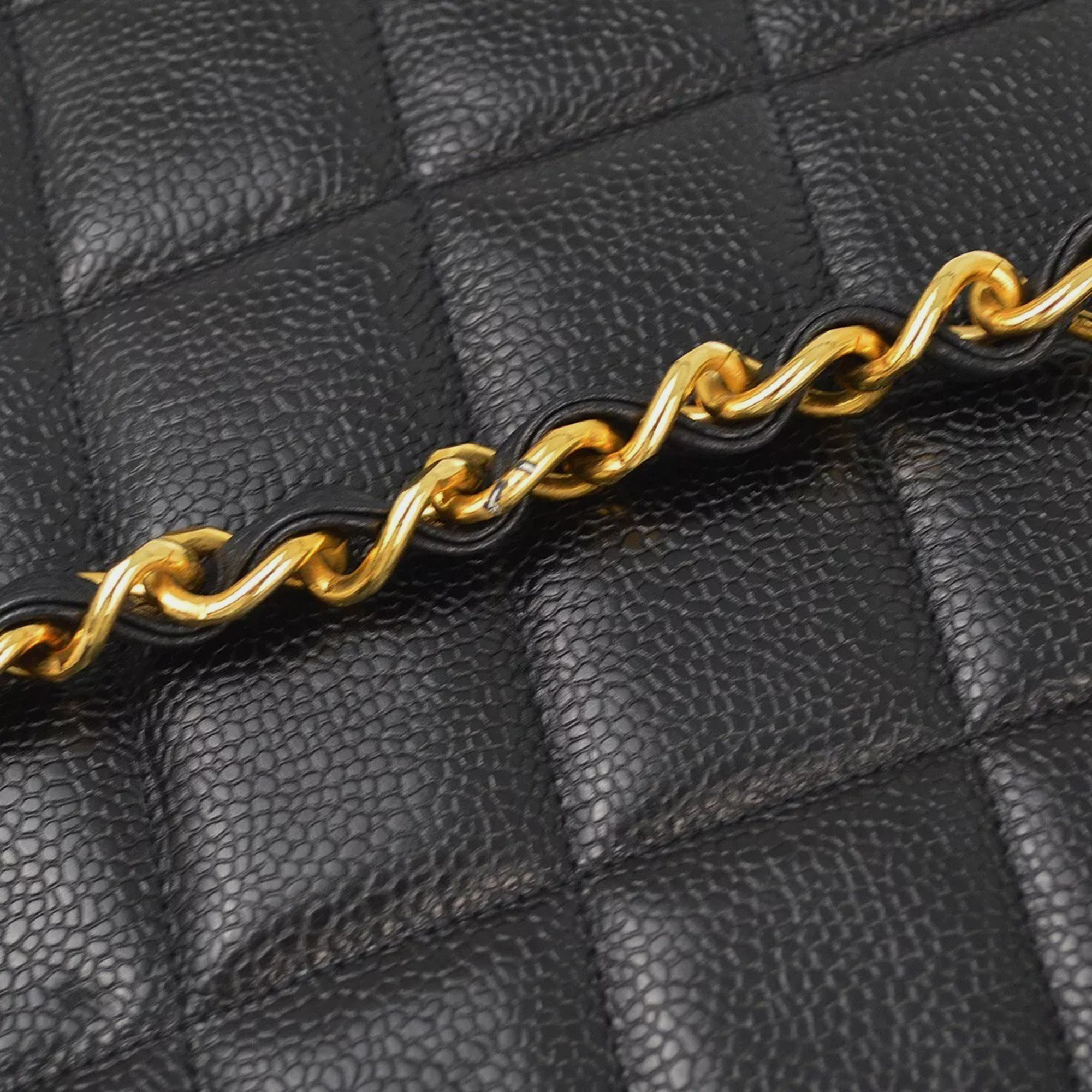 Chanel Black Black Calfskin Straight Flap Chain Shoulder  Bag 