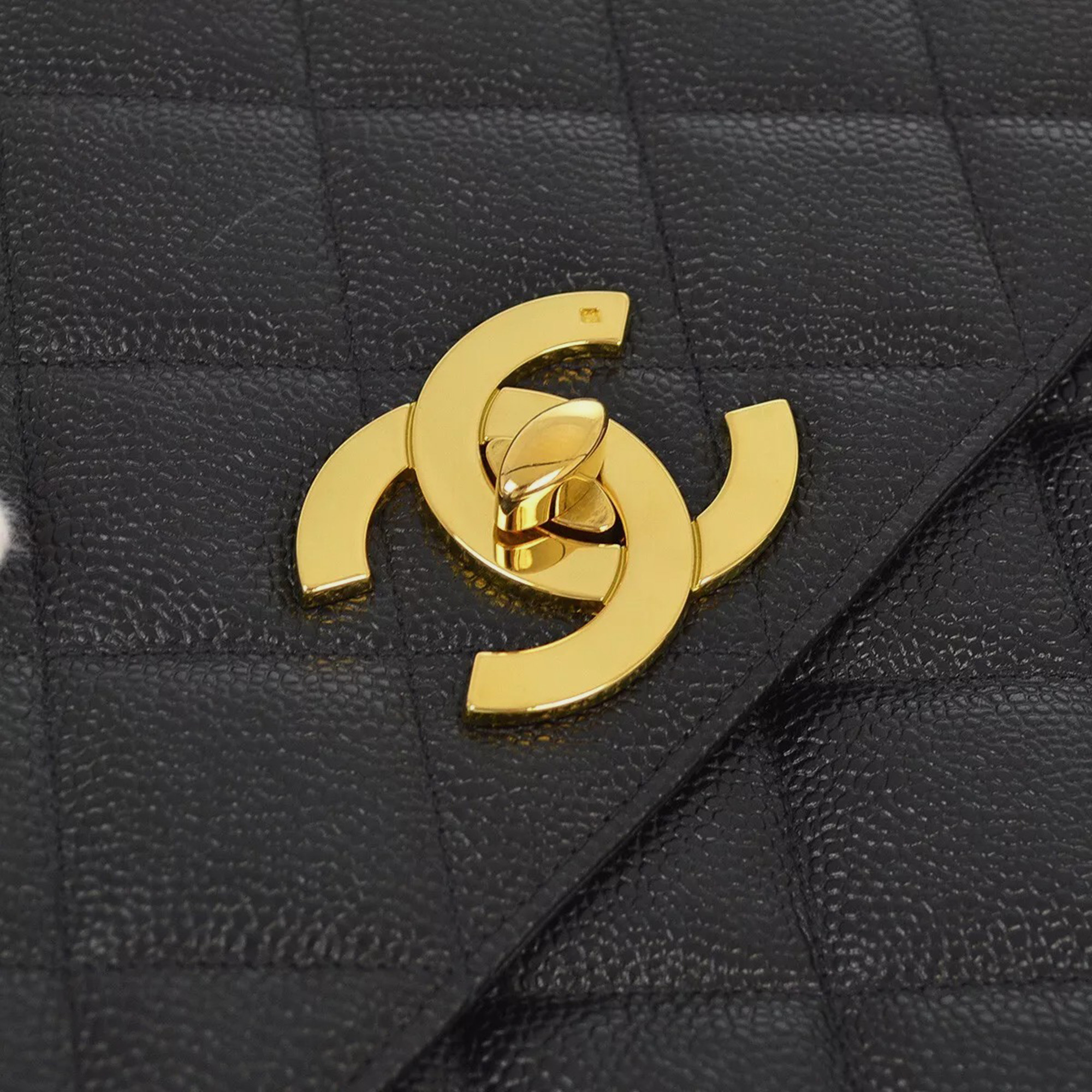 Chanel Black Black Calfskin Straight Flap Chain Shoulder  Bag 