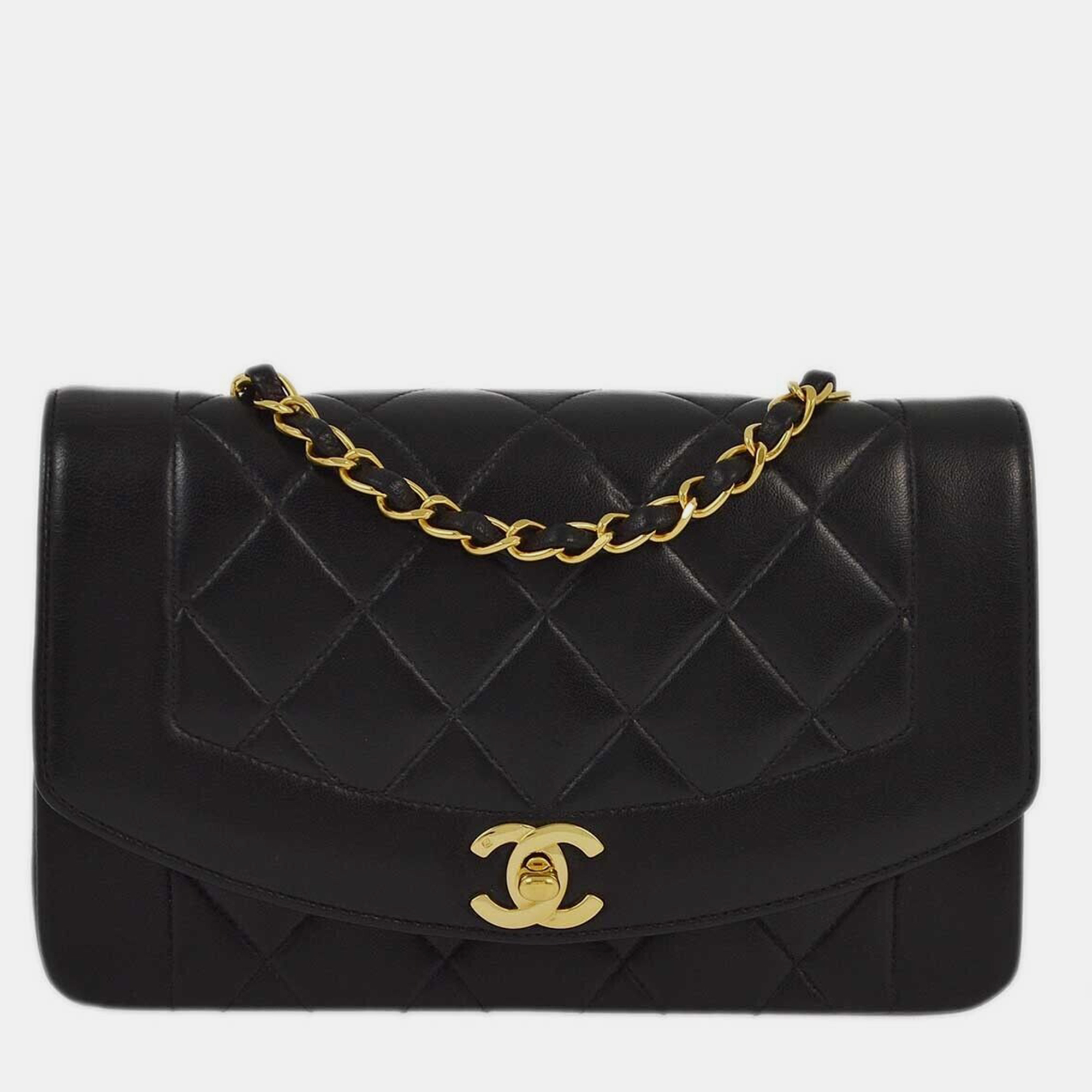 

Chanel Black Lambskin Small Diana Shoulder Bag