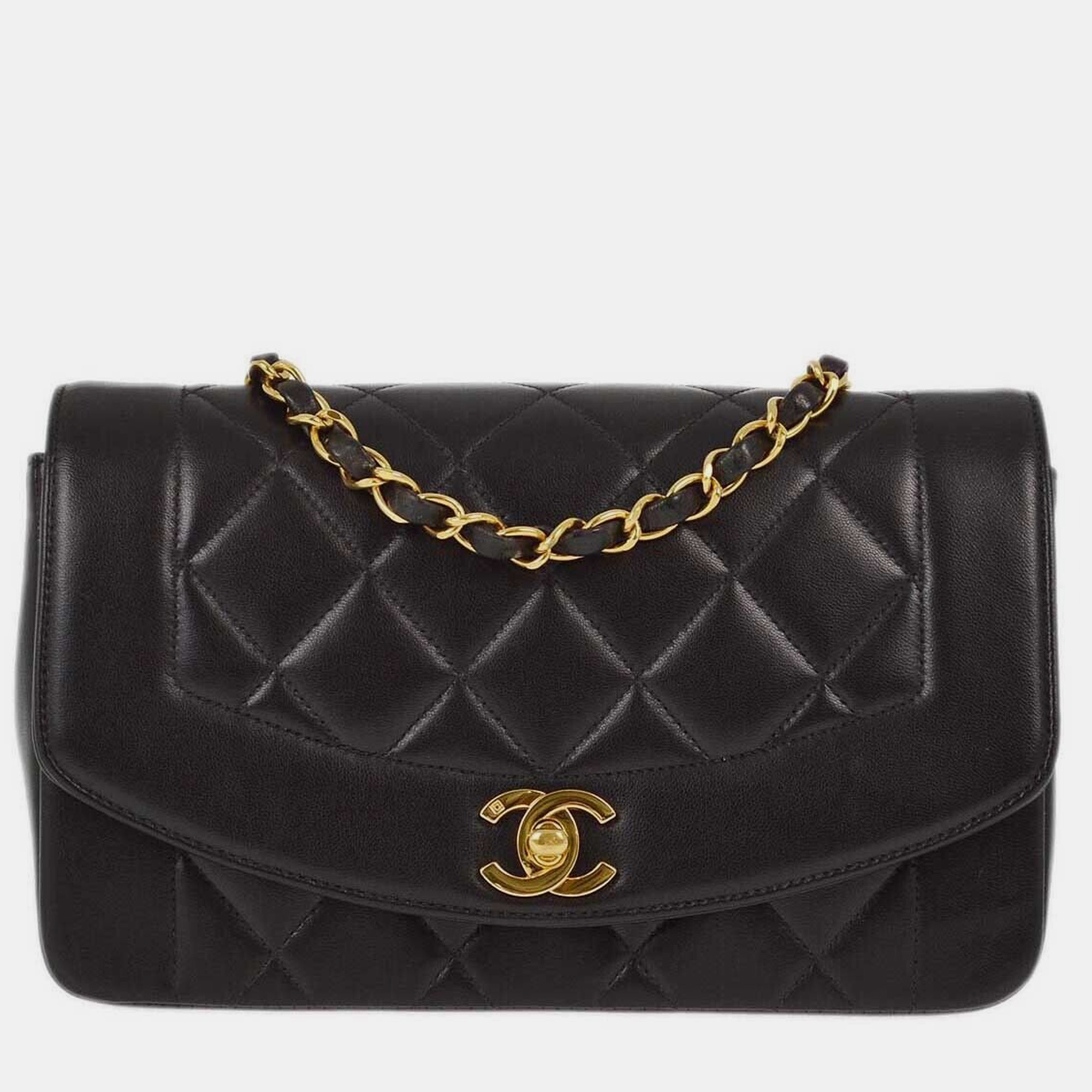 

Chanel Black Lambskin Small Diana Shoulder Bag