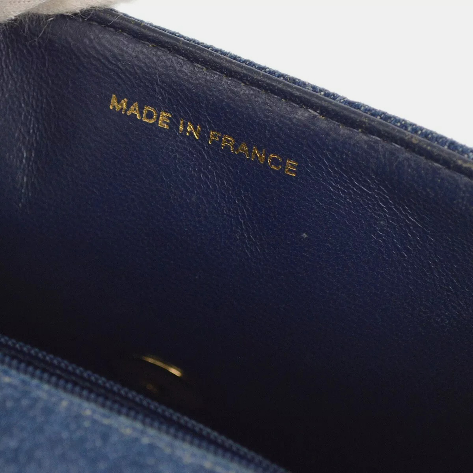 Chanel Blue Denim Mini Classic Square Flap Bag 