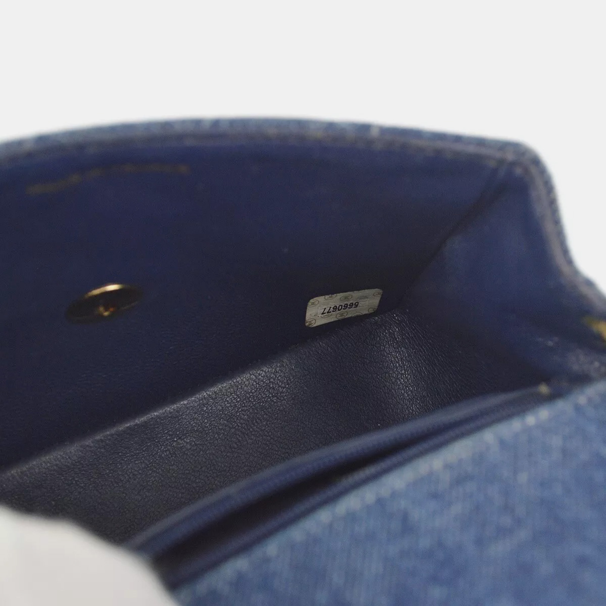 Chanel Blue Denim Mini Classic Square Flap Bag 