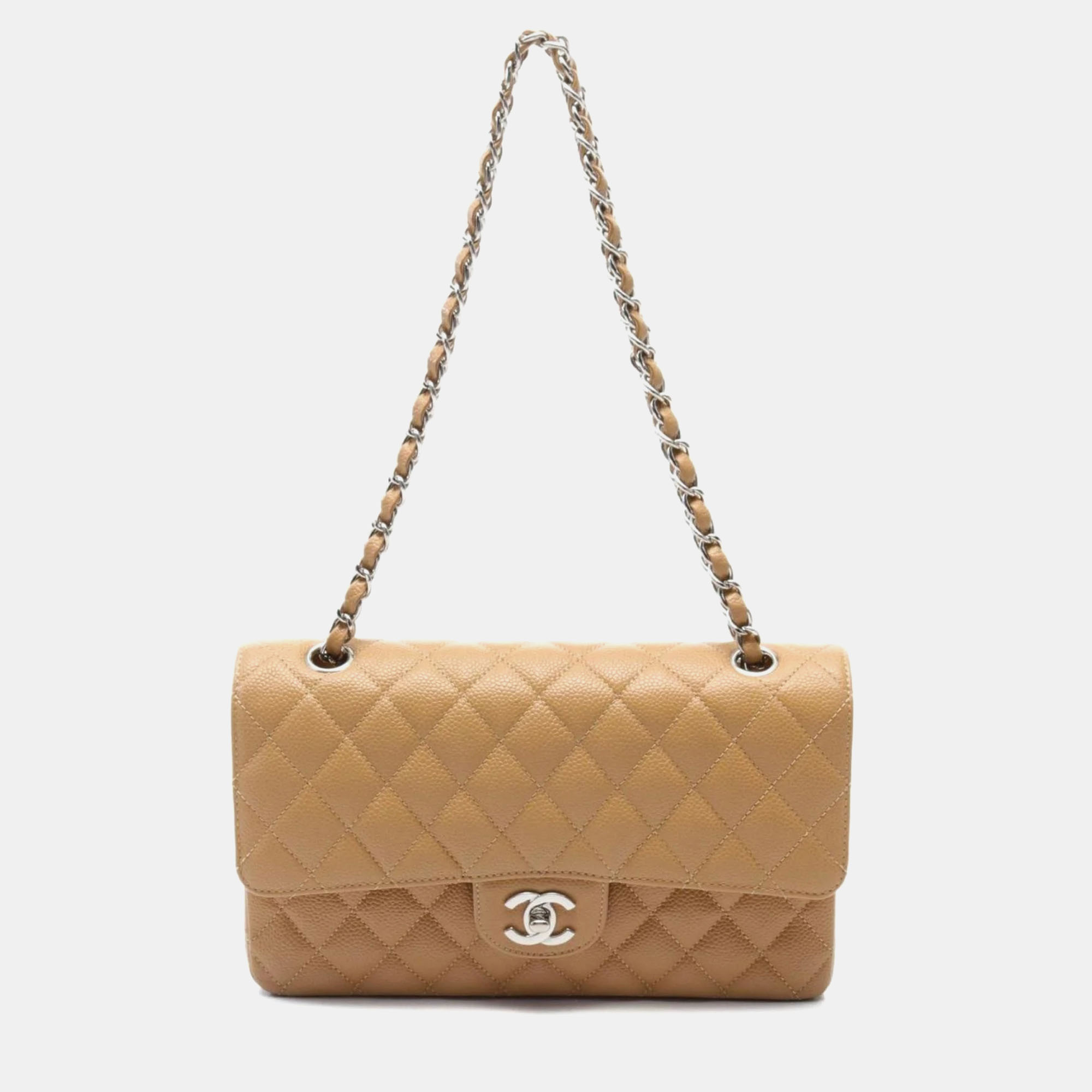 

Chanel Brown Caviar Leather Double Flap Shoulder Bag