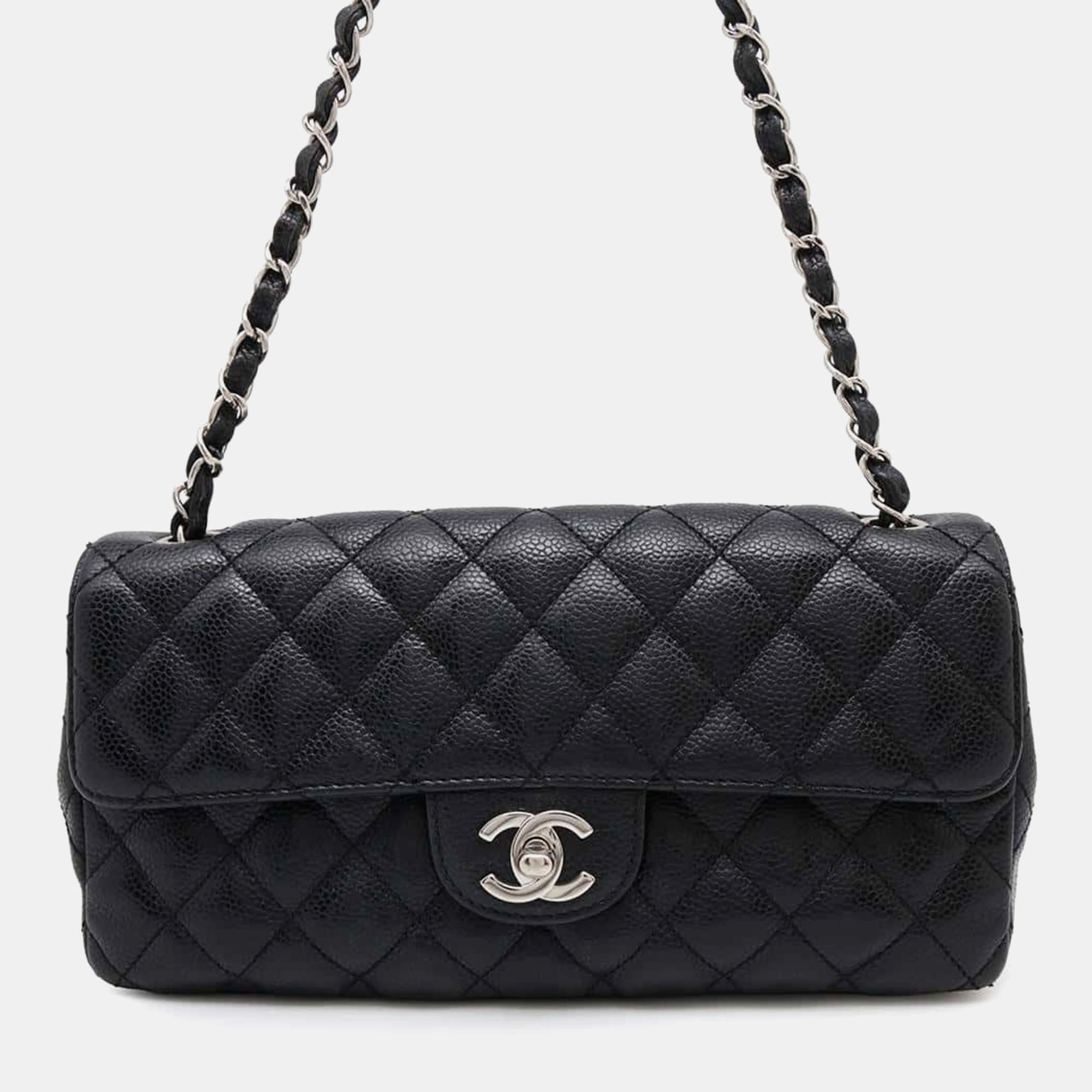 

Chanel Black Caviar Leather Chain Shoulder Bag