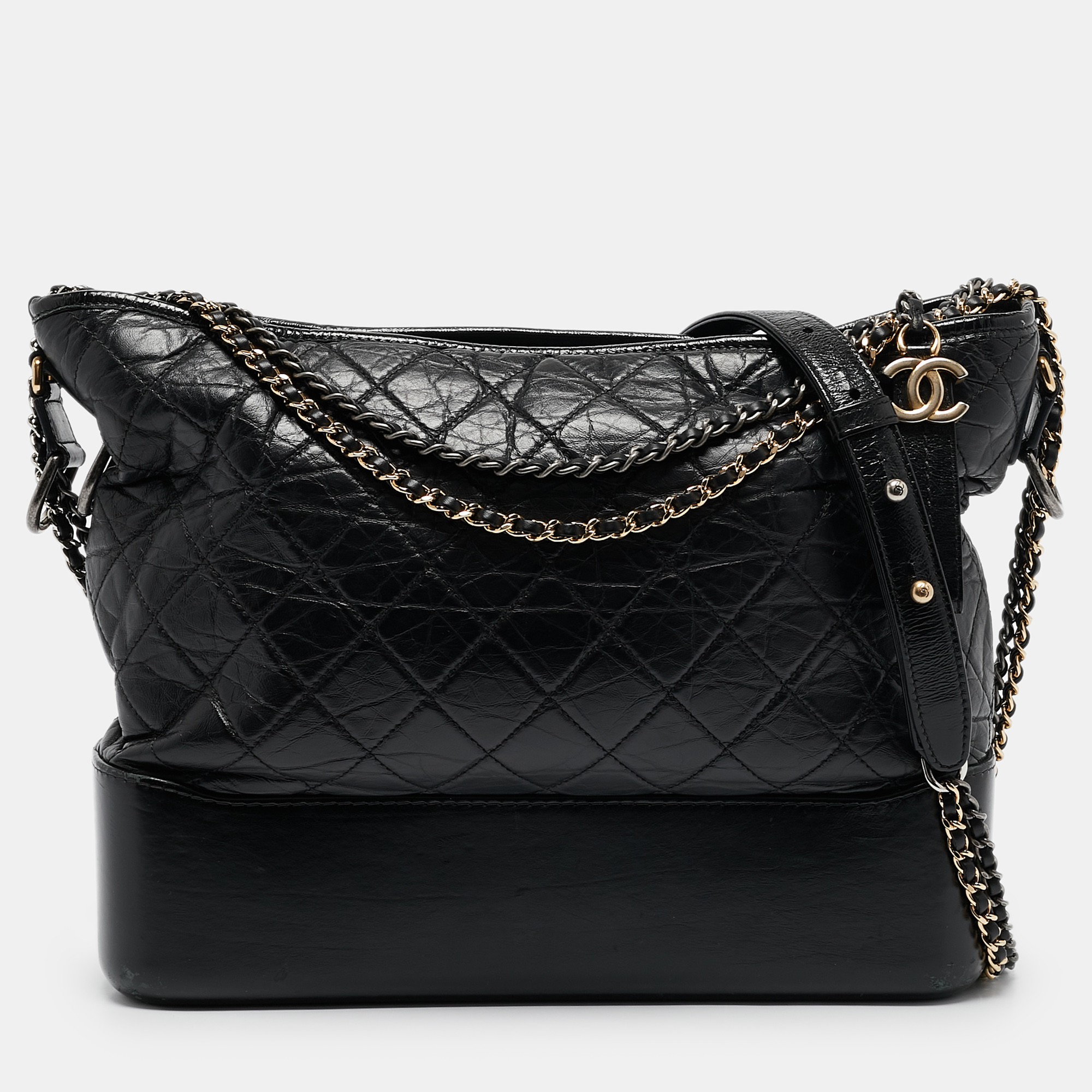 

Chanel Black Quilted Aged Leather Large Gabrielle Hobo