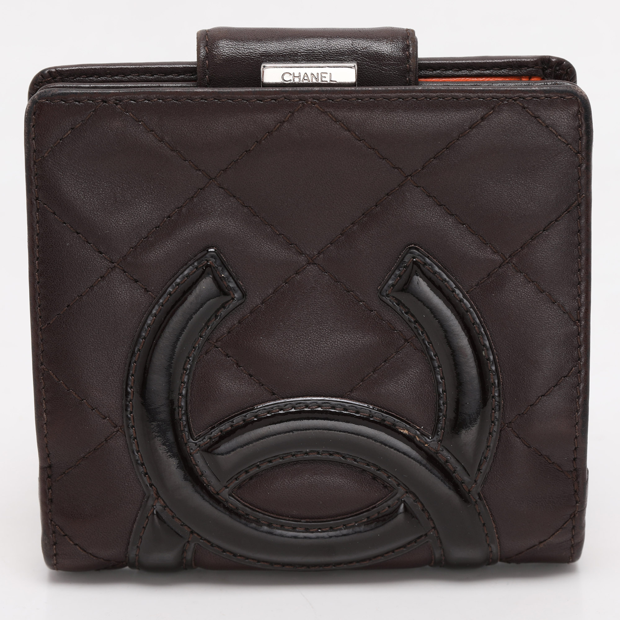 

Chanel Brown Quilted Leather Cambon Ligne Compact Wallet