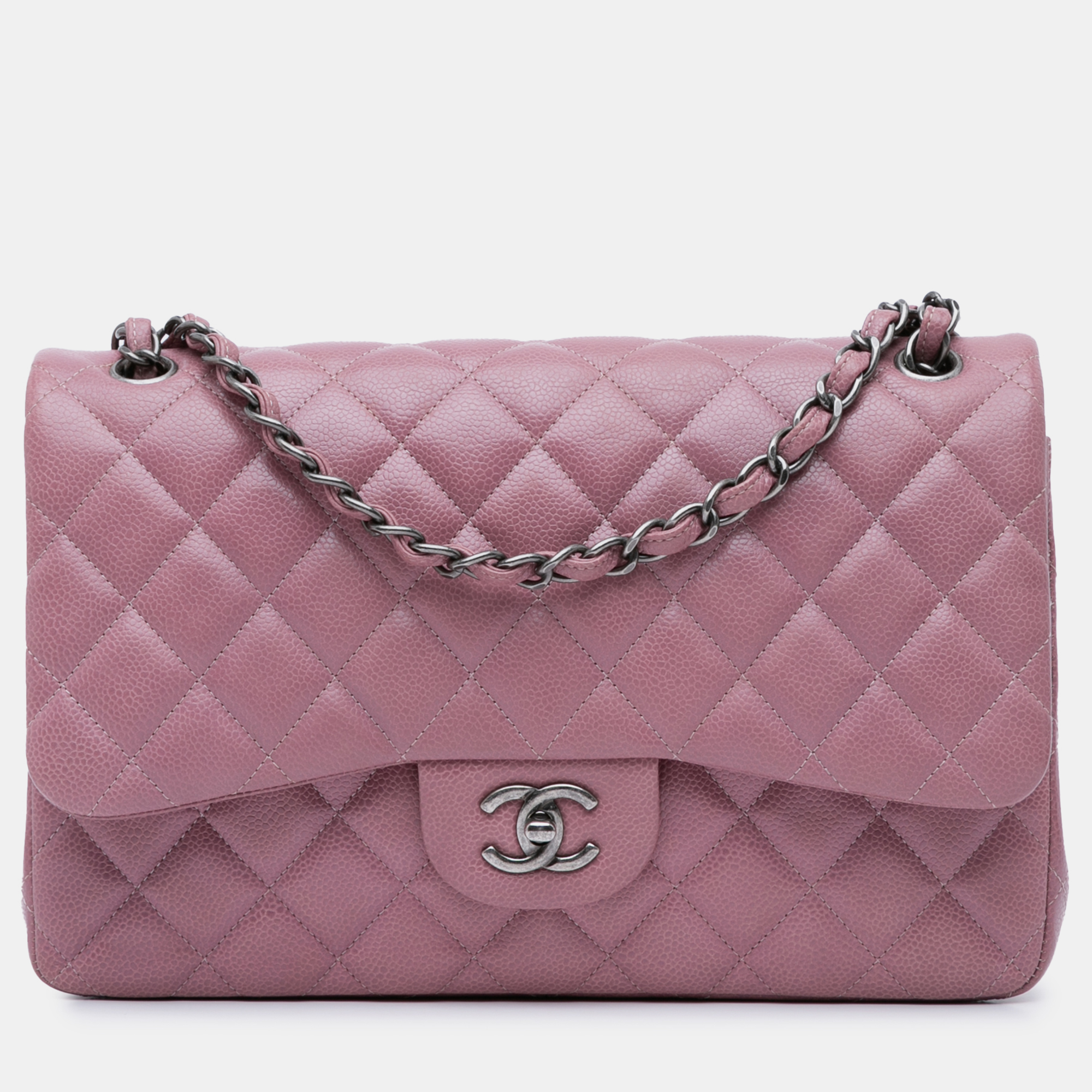 

Chanel Pink Jumbo Classic Caviar Double Flap