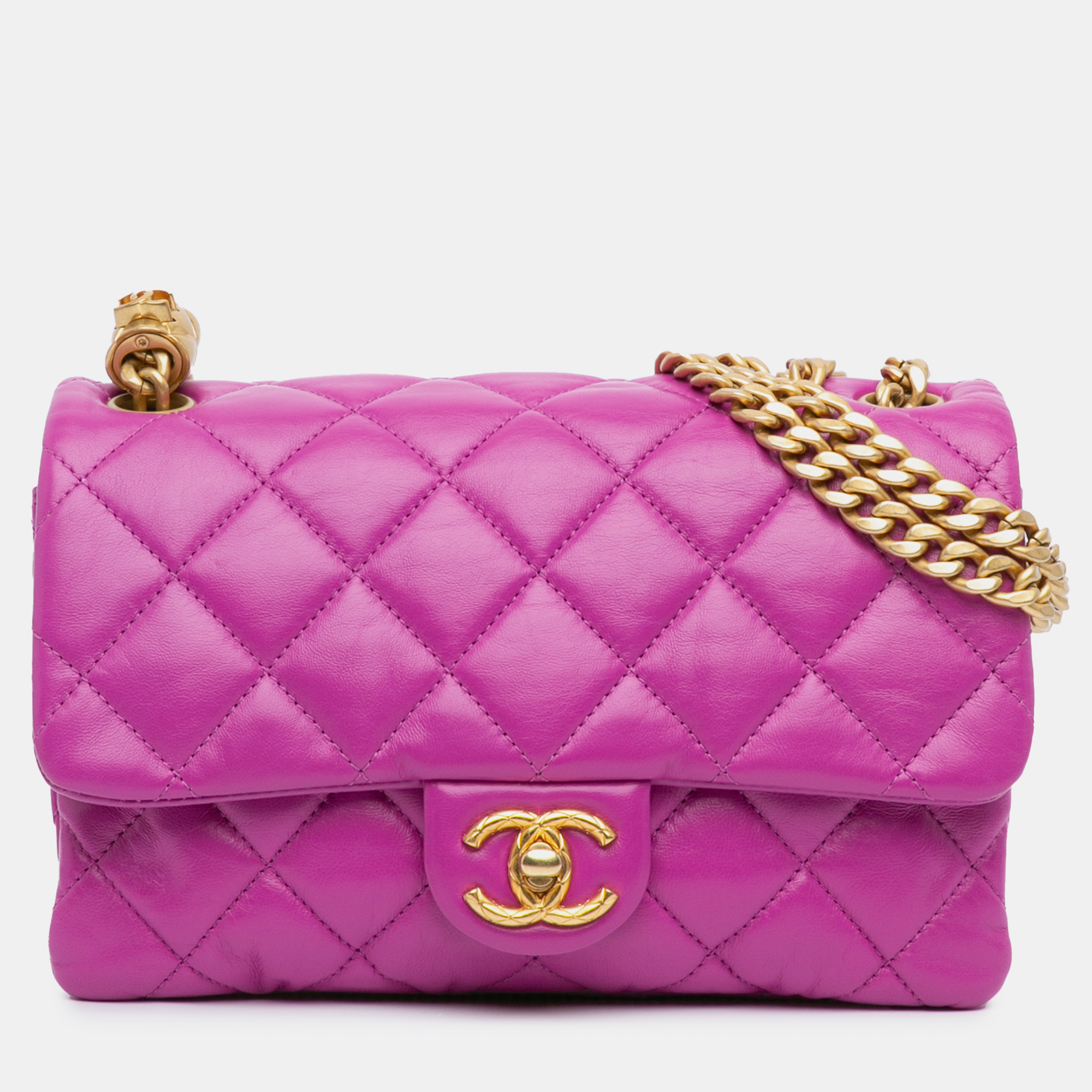 

Chanel Purple Small Quilted Lambskin Pillow Crush Flap