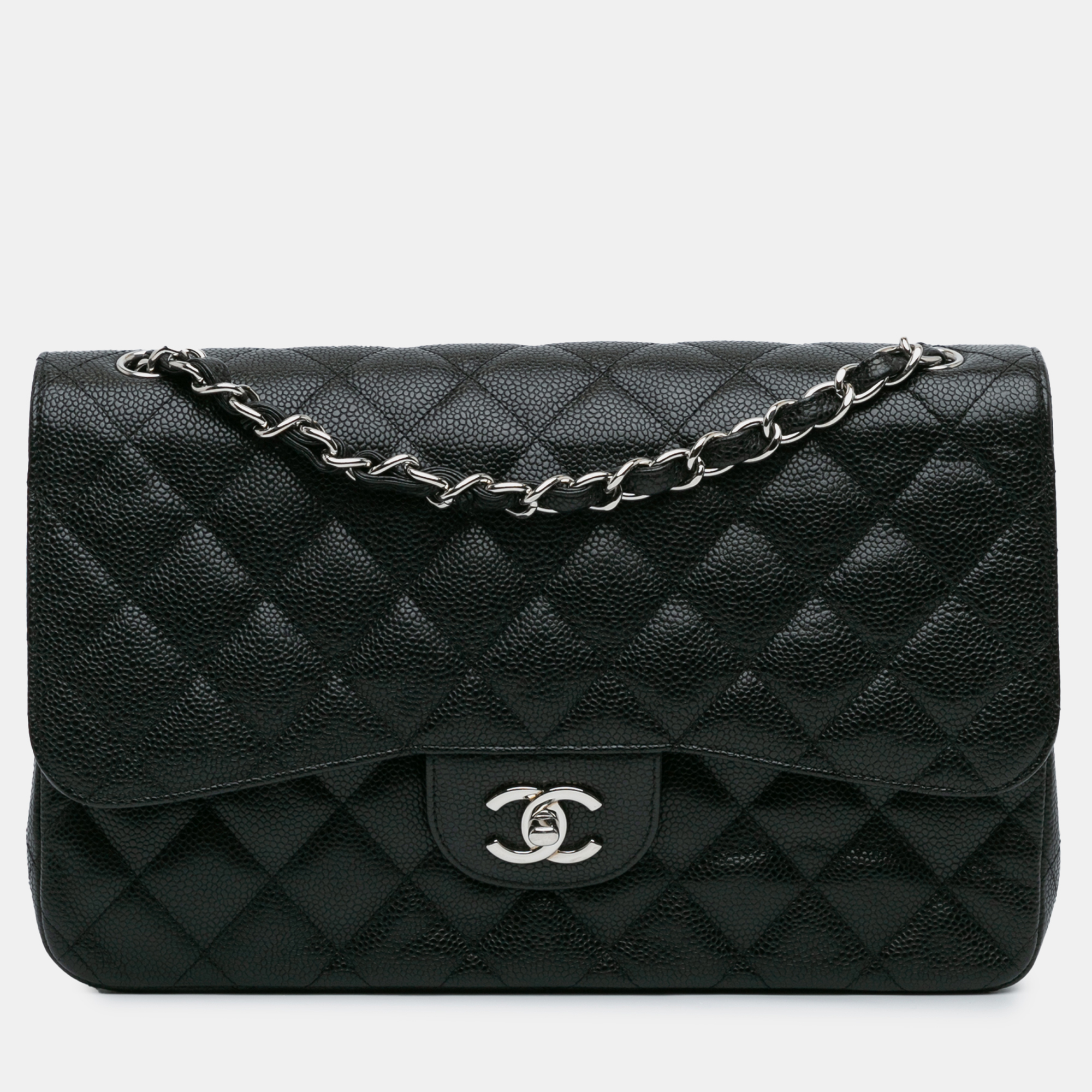 

Chanel Black Jumbo Classic Caviar Double Flap