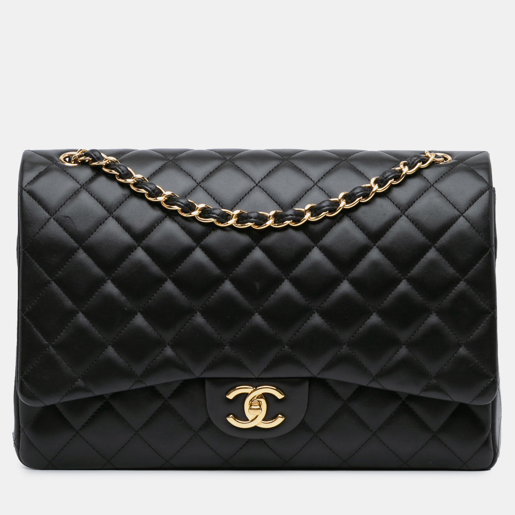 

Chanel Black Maxi Classic Lambskin Double Flap