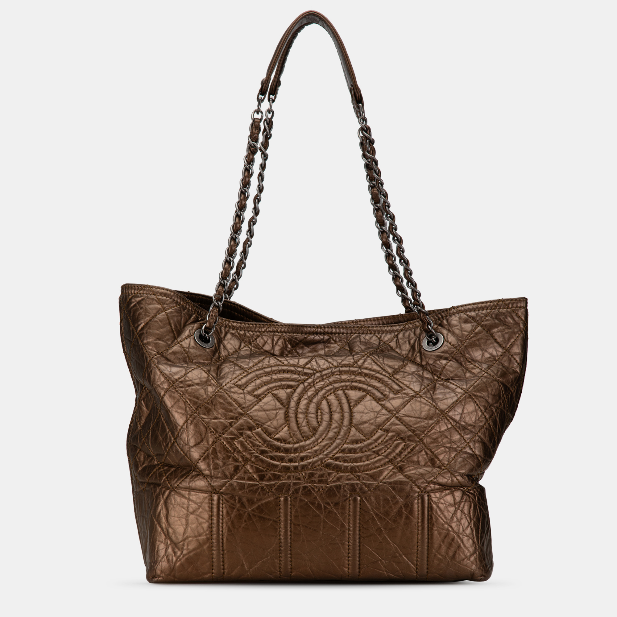 

Chanel Brown Distressed Calfskin Shopping In Moscow Tote