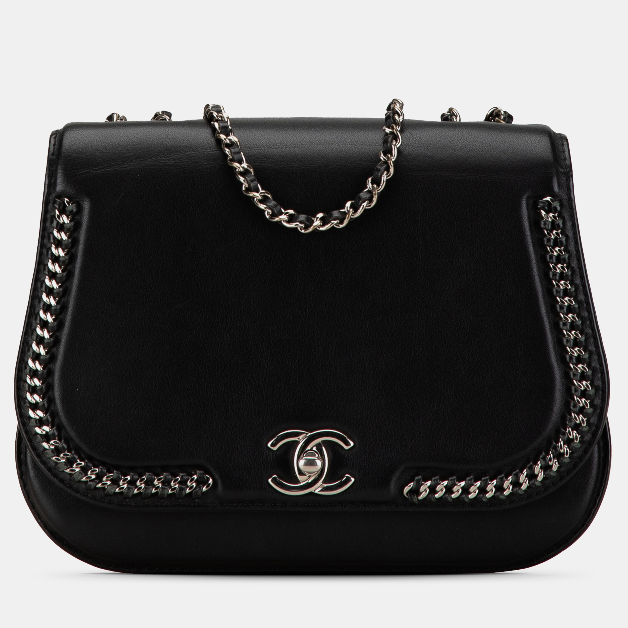 

Chanel Black Small Calfskin Braided Chic Flap