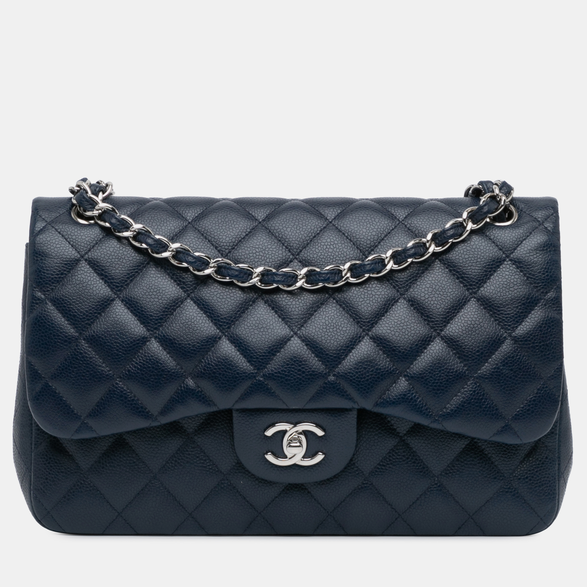 

Chanel Blue Jumbo Classic Caviar Double Flap