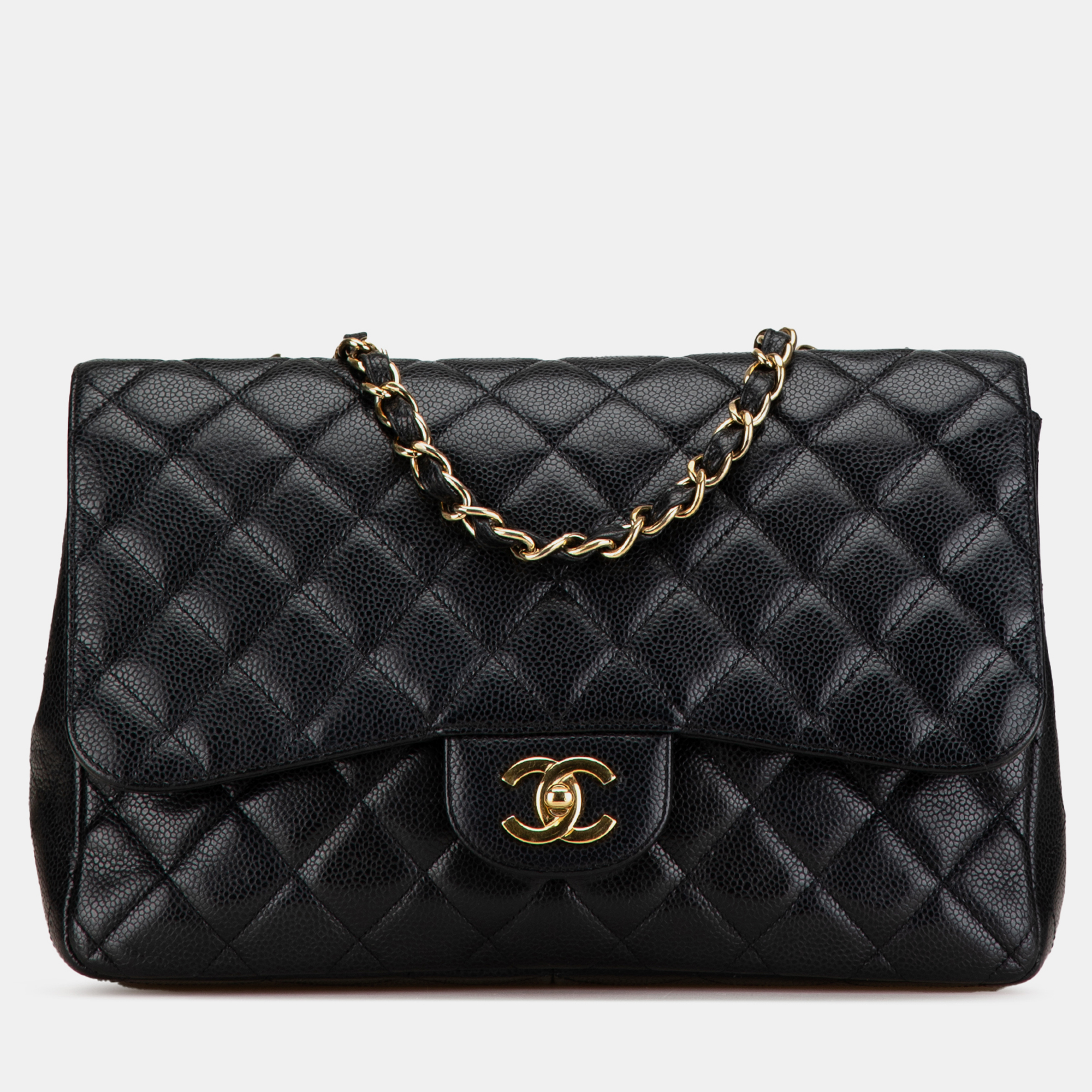 

Chanel Black Jumbo Classic Caviar Single Flap