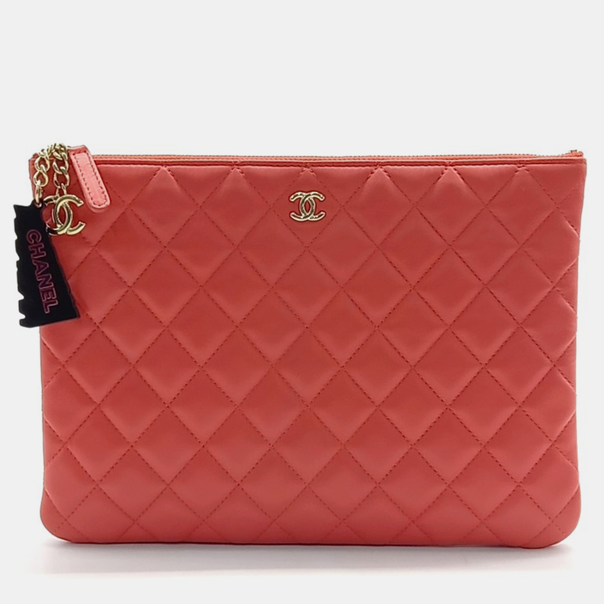 

Chanel Red Leather Havana New Medium Clutch bag