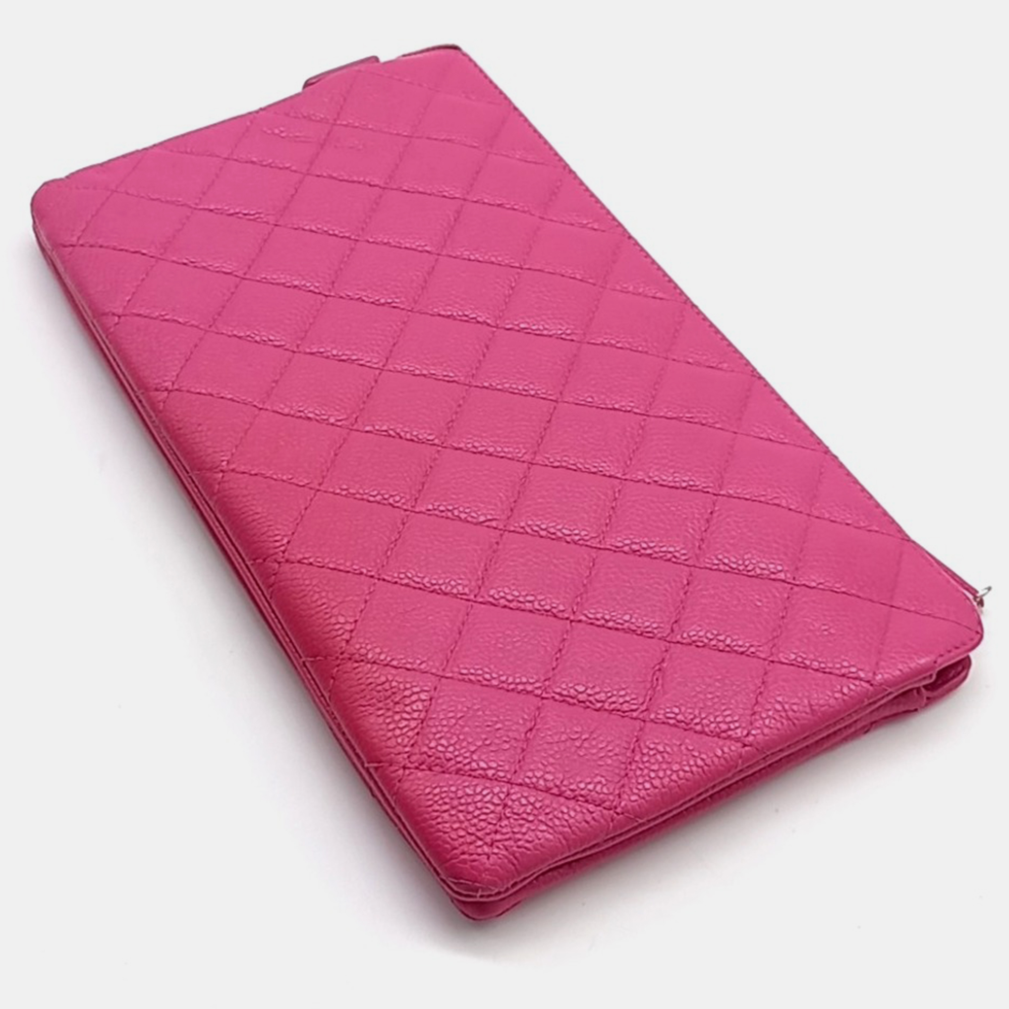 Chanel Pink Leather clutch and pouch 