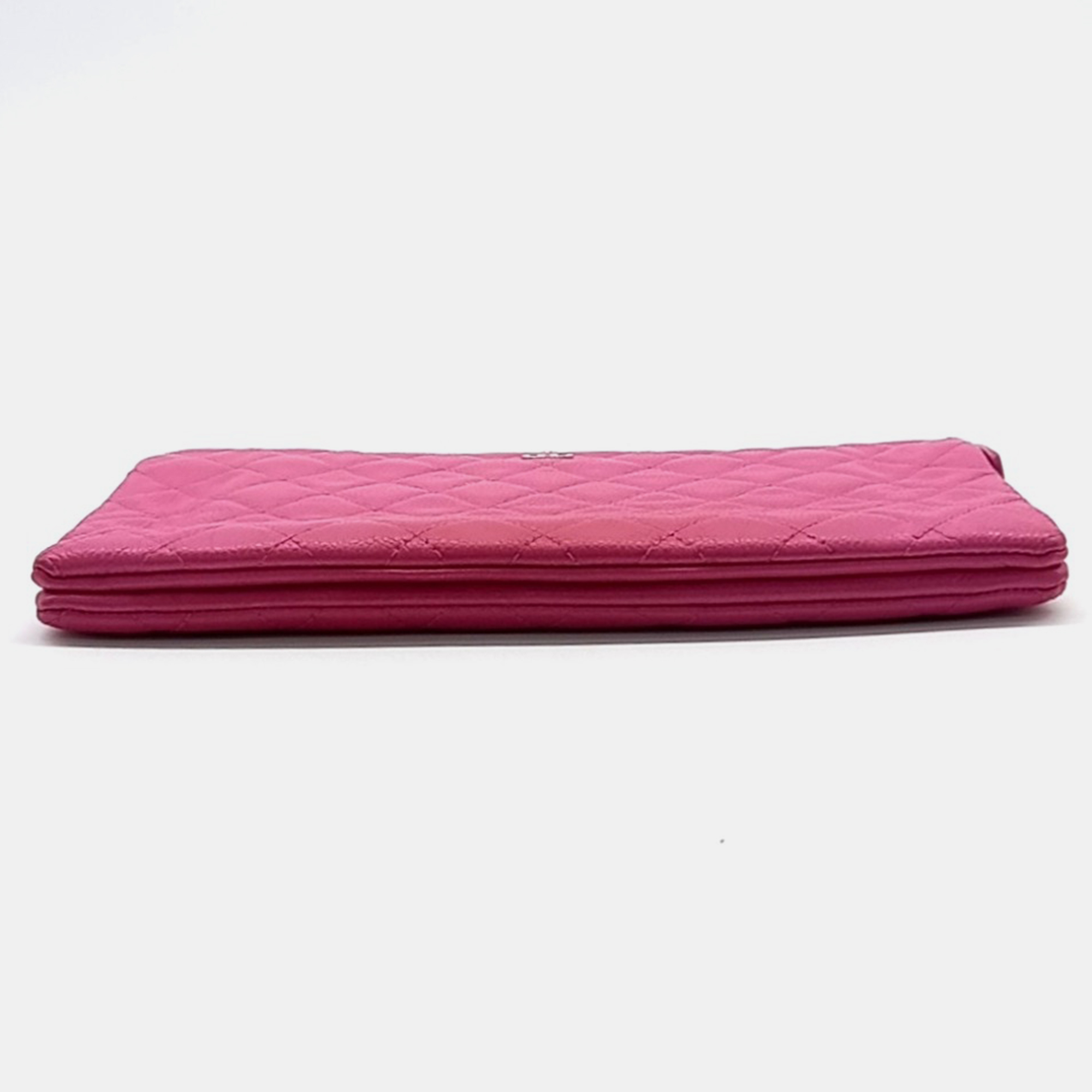 Chanel Pink Leather clutch and pouch 