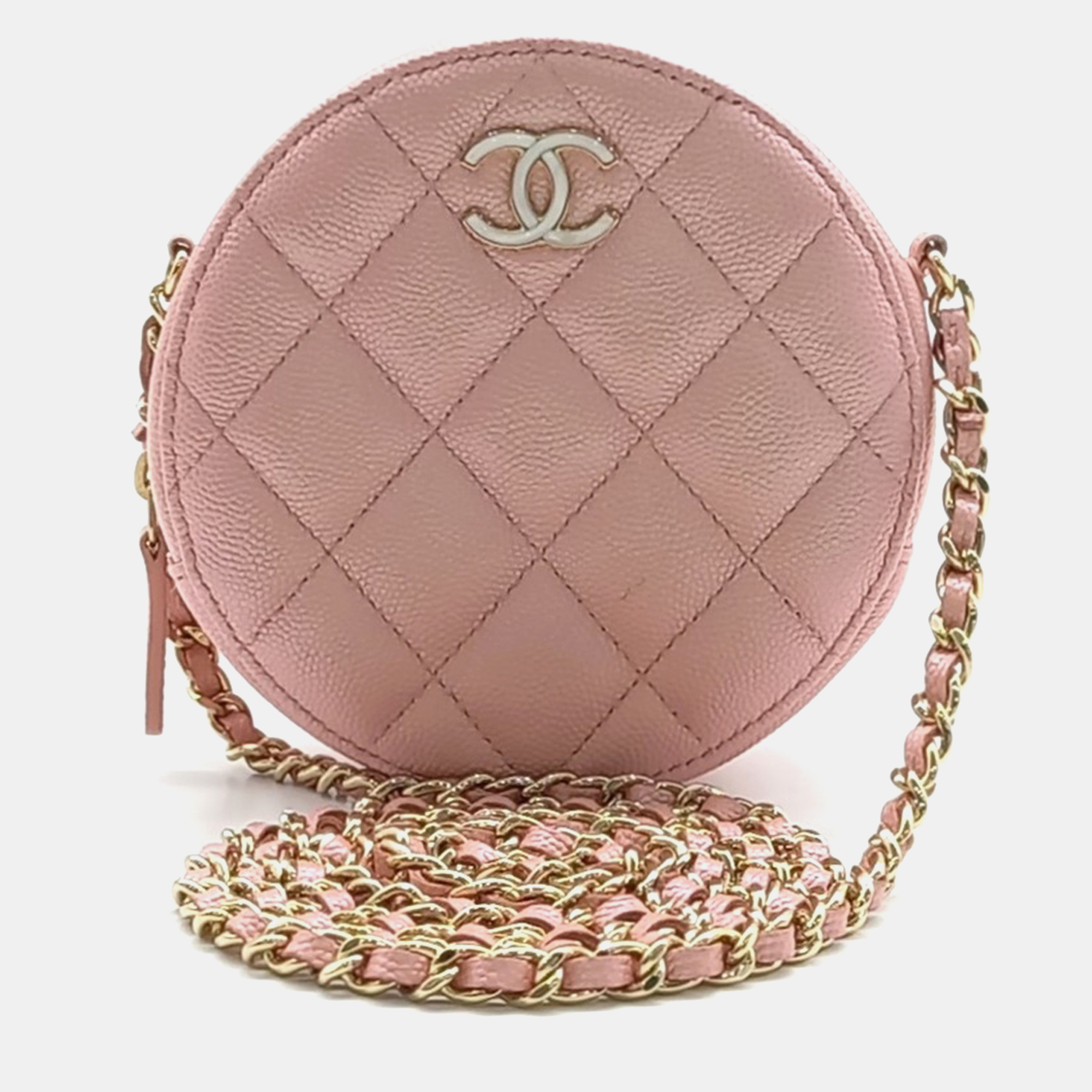 

Chanel Round Mini Crossbody Bag, Pink