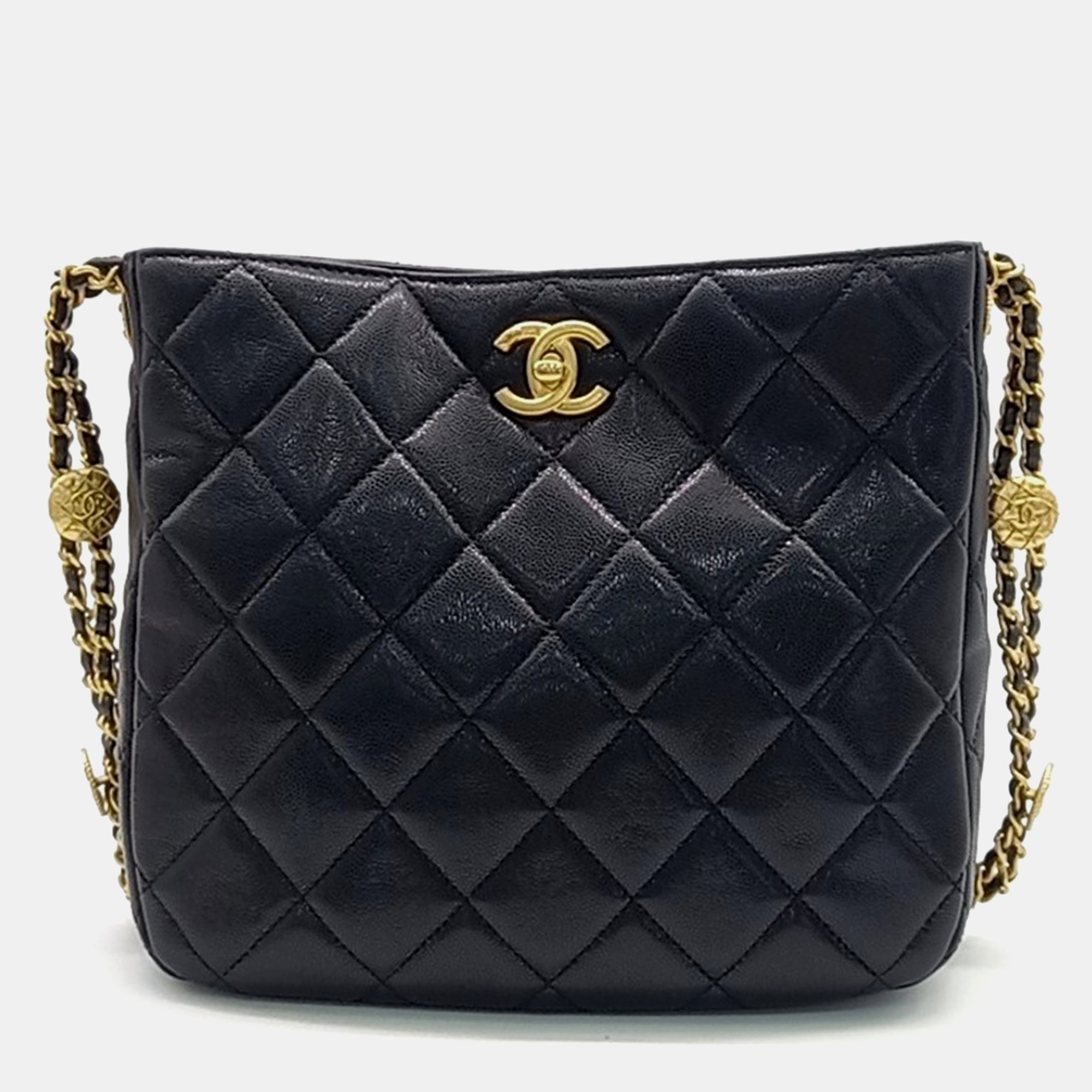 

Chanel Coin Hobo Bag, Black