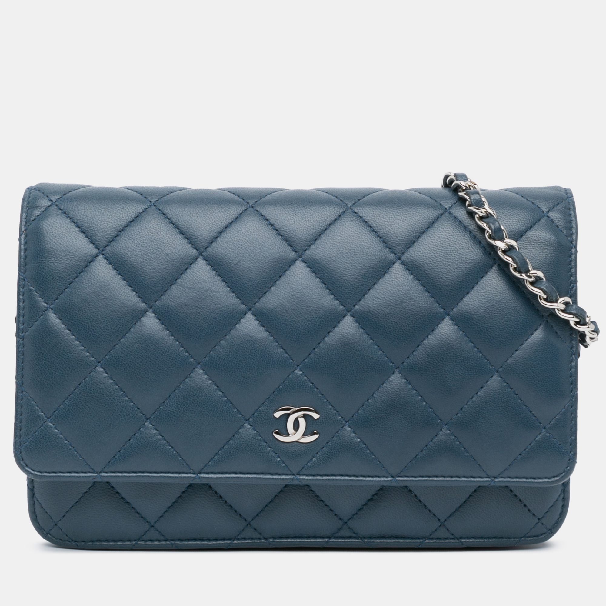 

Chanel Blue CC Quilted Lambskin Wallet On Chain