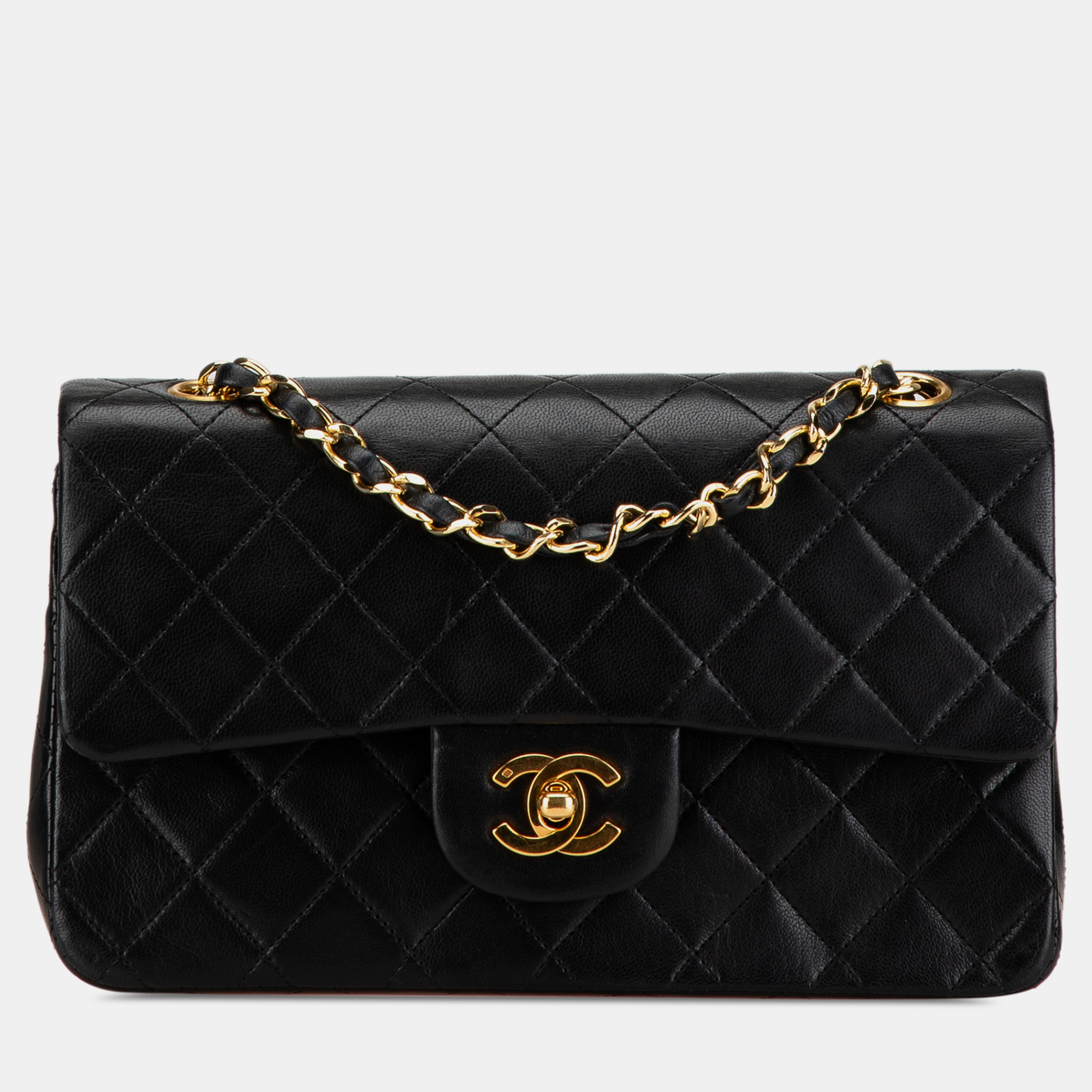 

Chanel Black Small Classic Lambskin Double Flap Bag