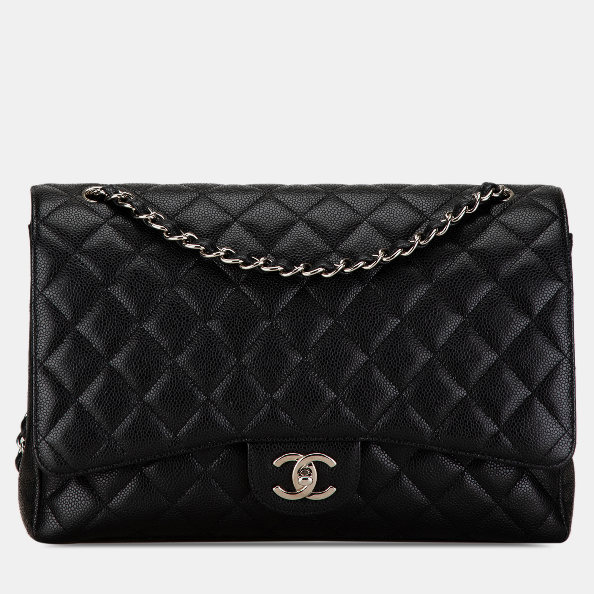 

Chanel Black Maxi Classic Caviar Double Flap Bag