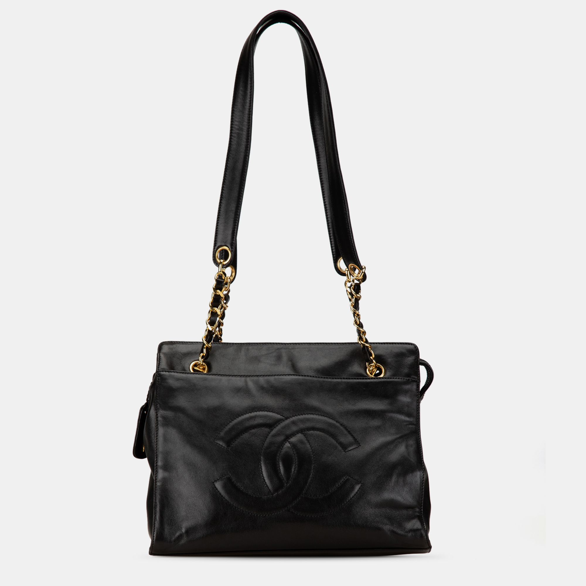 

Chanel Black CC Lambskin Chain Tote Bag