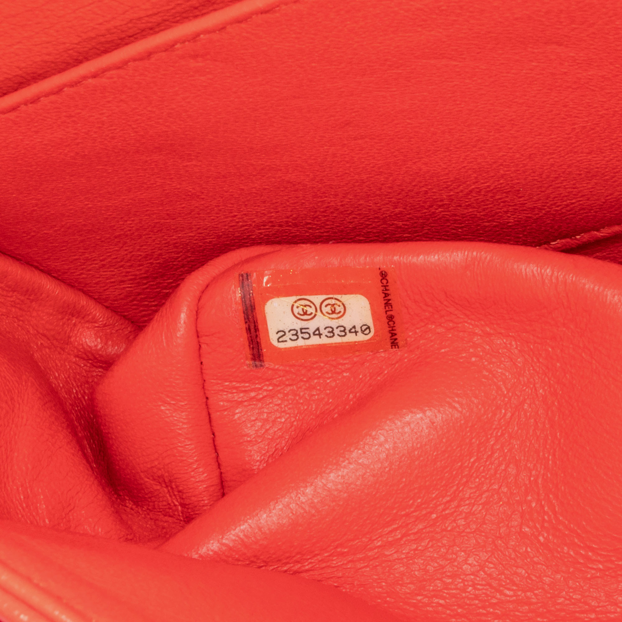 Chanel Red Medium Classic Chevron Lambskin Double Flap Bag 