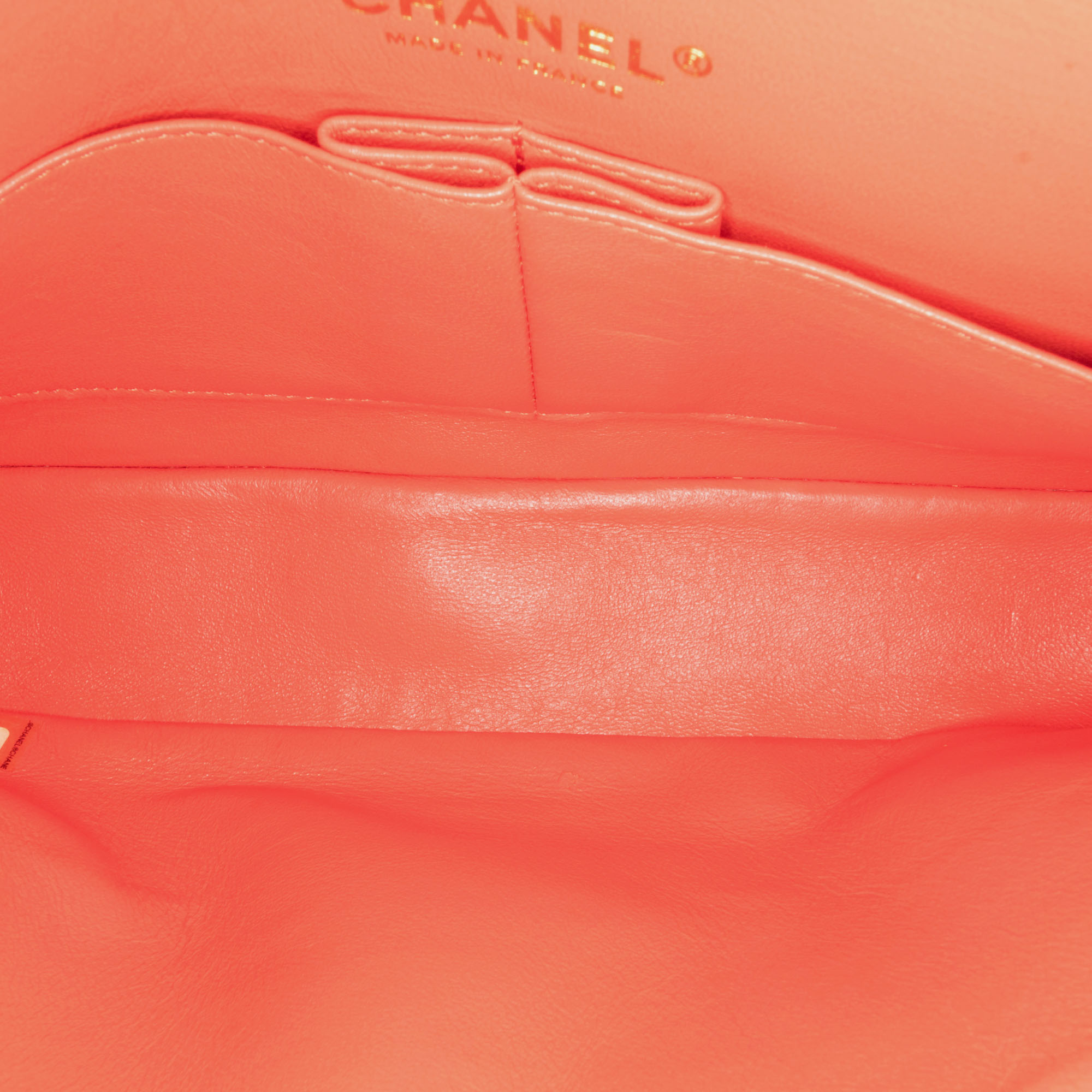 Chanel Red Medium Classic Chevron Lambskin Double Flap Bag 