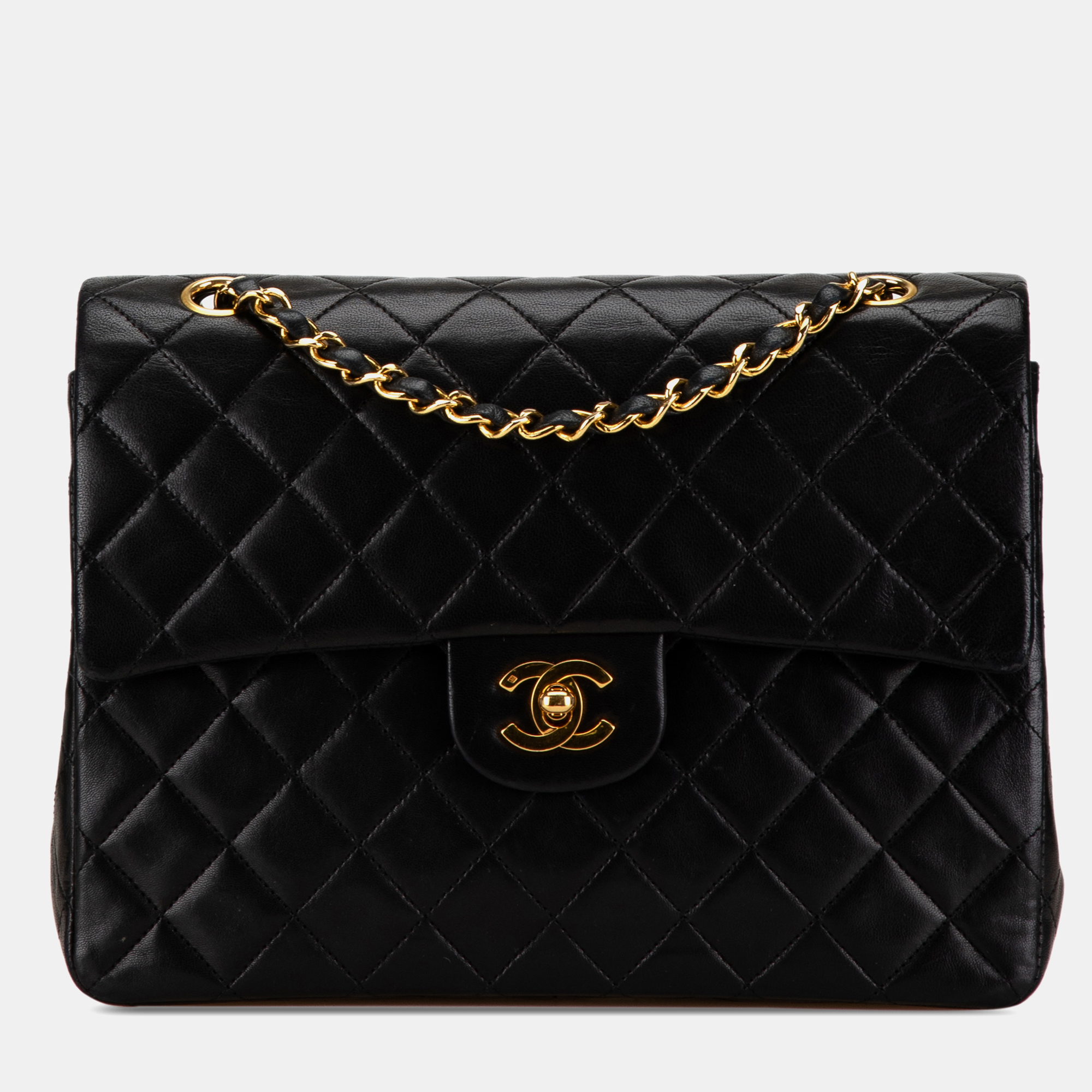 

Chanel Black Medium Tall Classic Lambskin Double Flap Bag