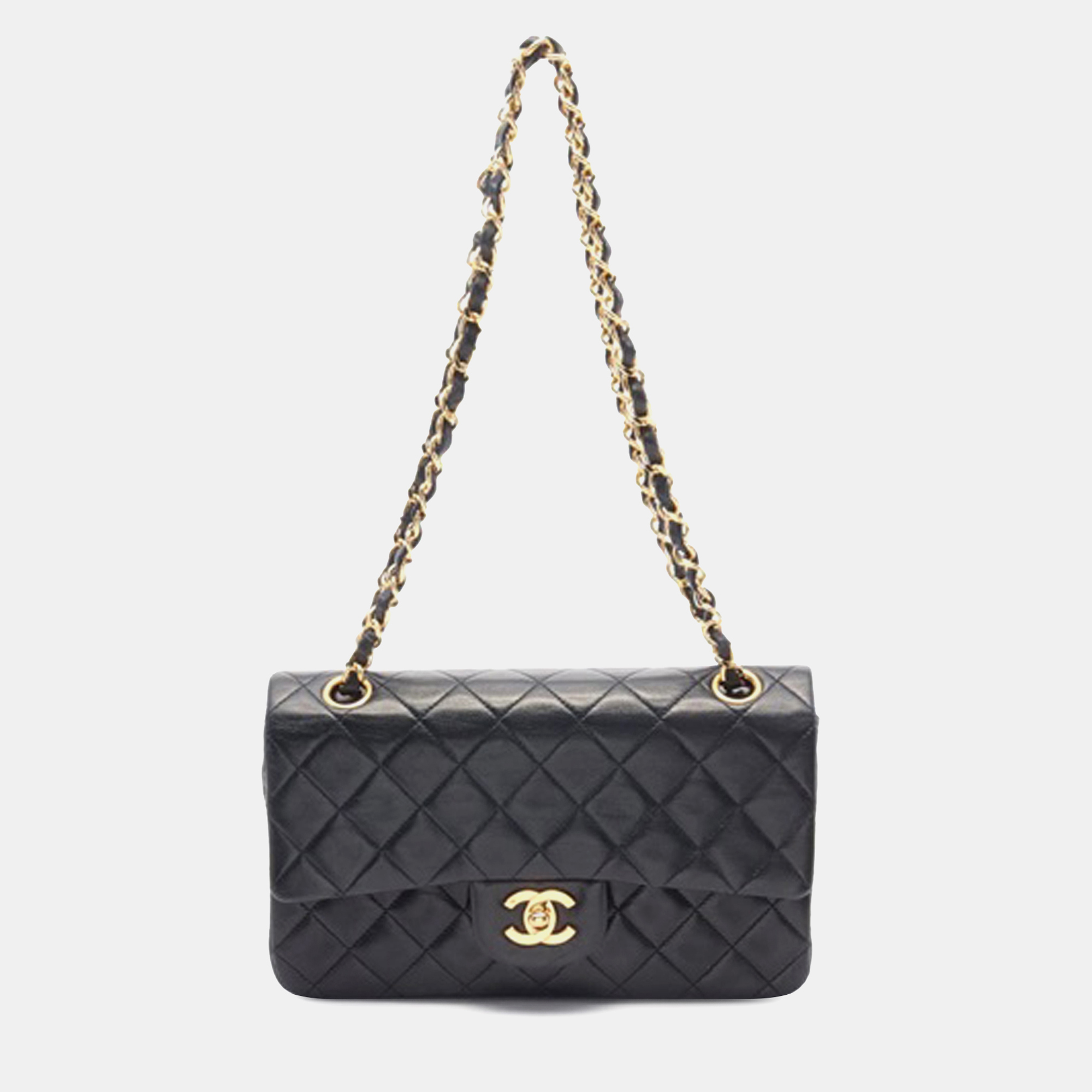 

Chanel Small Classic Lambskin Double Flap Bag, Black