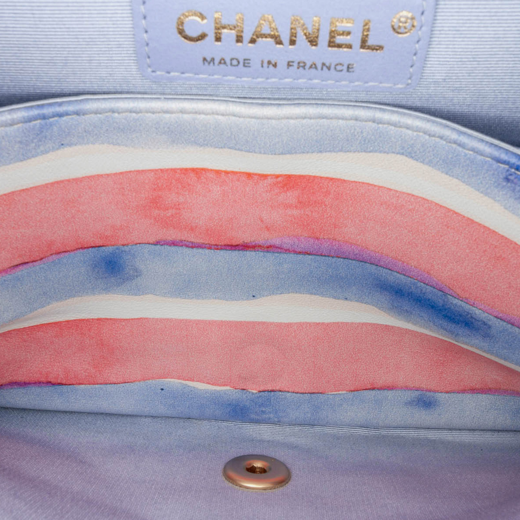 Chanel Multicolor Medium Classic Printed Lambskin Watercolor Double Flap 