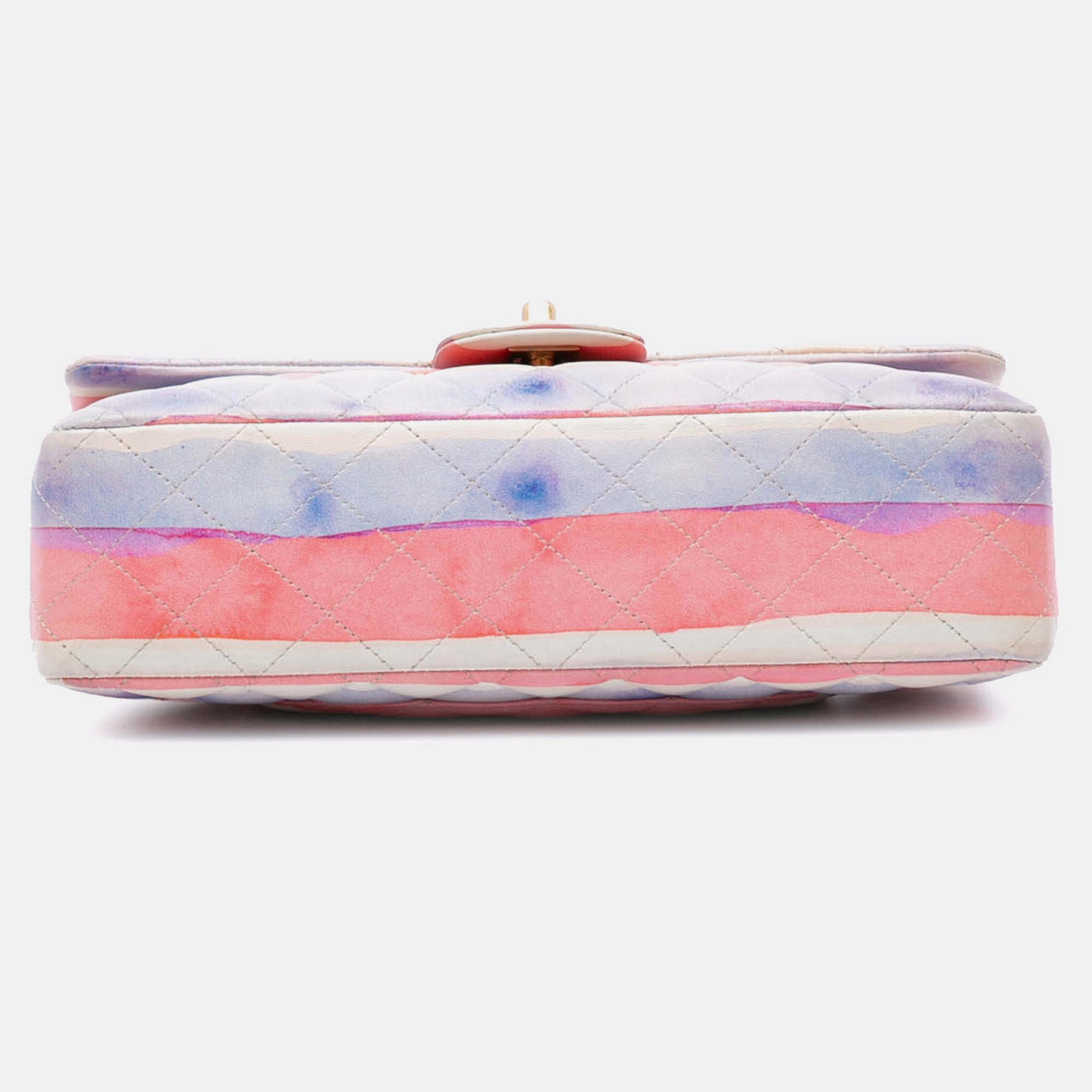 Chanel Multicolor Medium Classic Printed Lambskin Watercolor Double Flap 