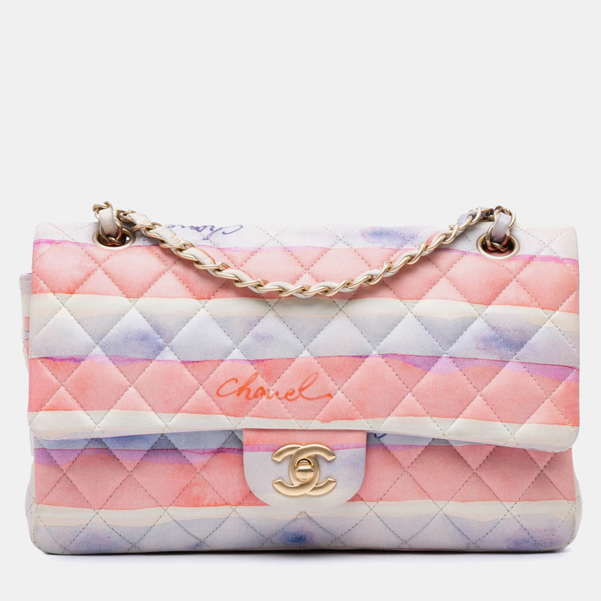 

Chanel Multicolor Medium Classic Printed Lambskin Watercolor Double Flap