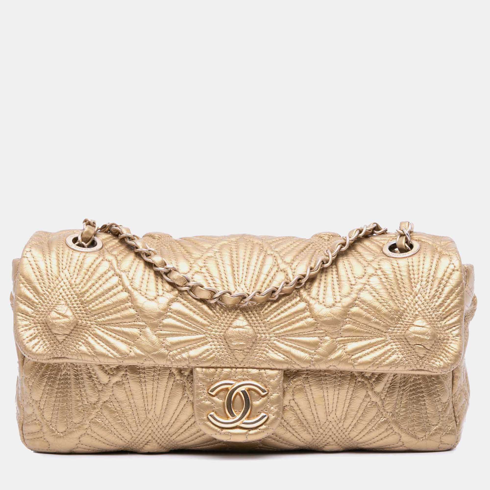 

Chanel Gold Leather Ca D'Oro Flap Bag