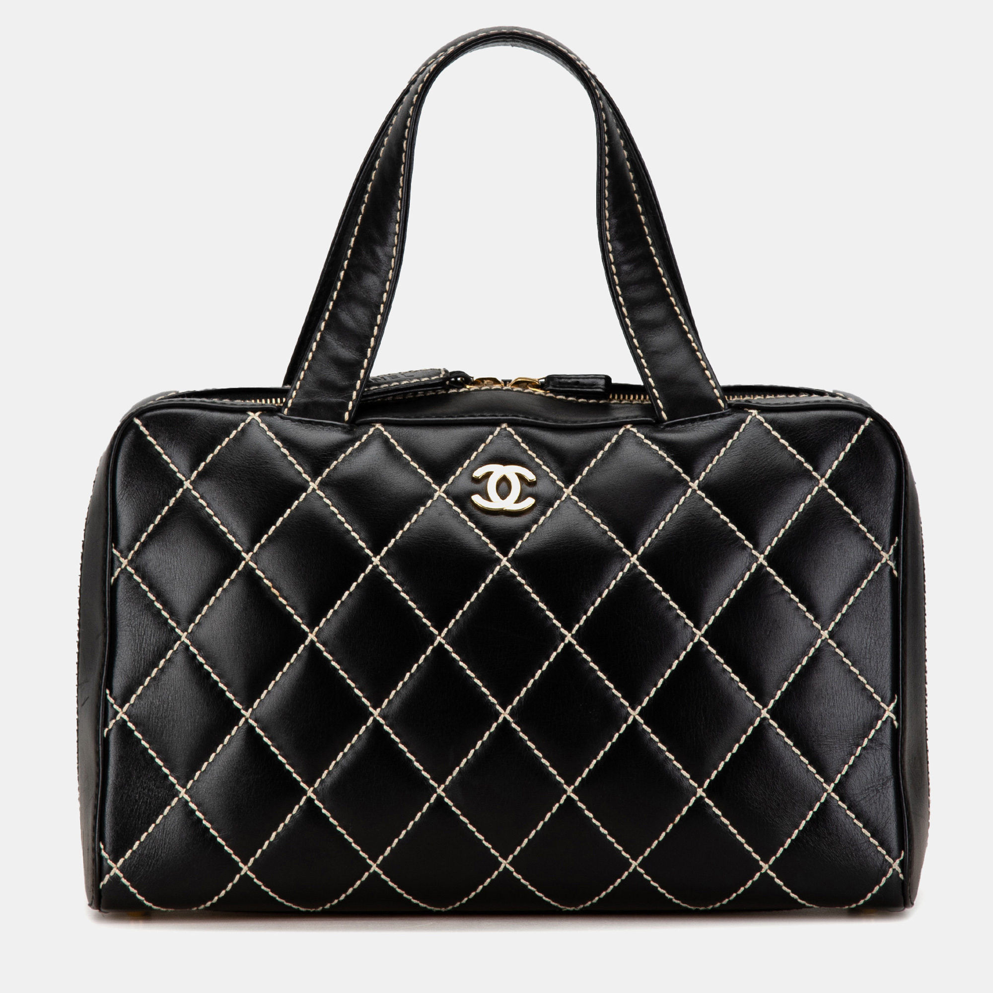 

Chanel Black CC Wild Stitch Lambskin Handbag