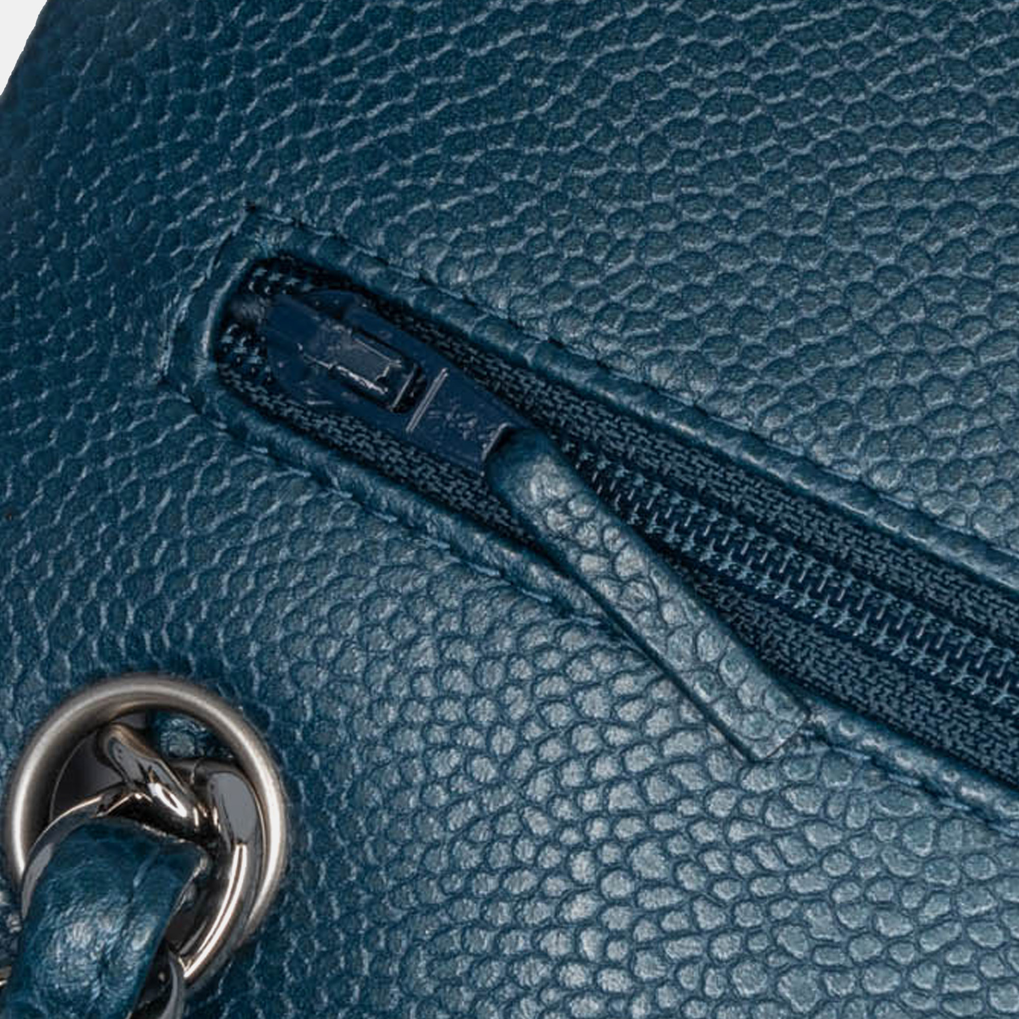 Chanel Blue Jumbo Classic Caviar Double Flap 