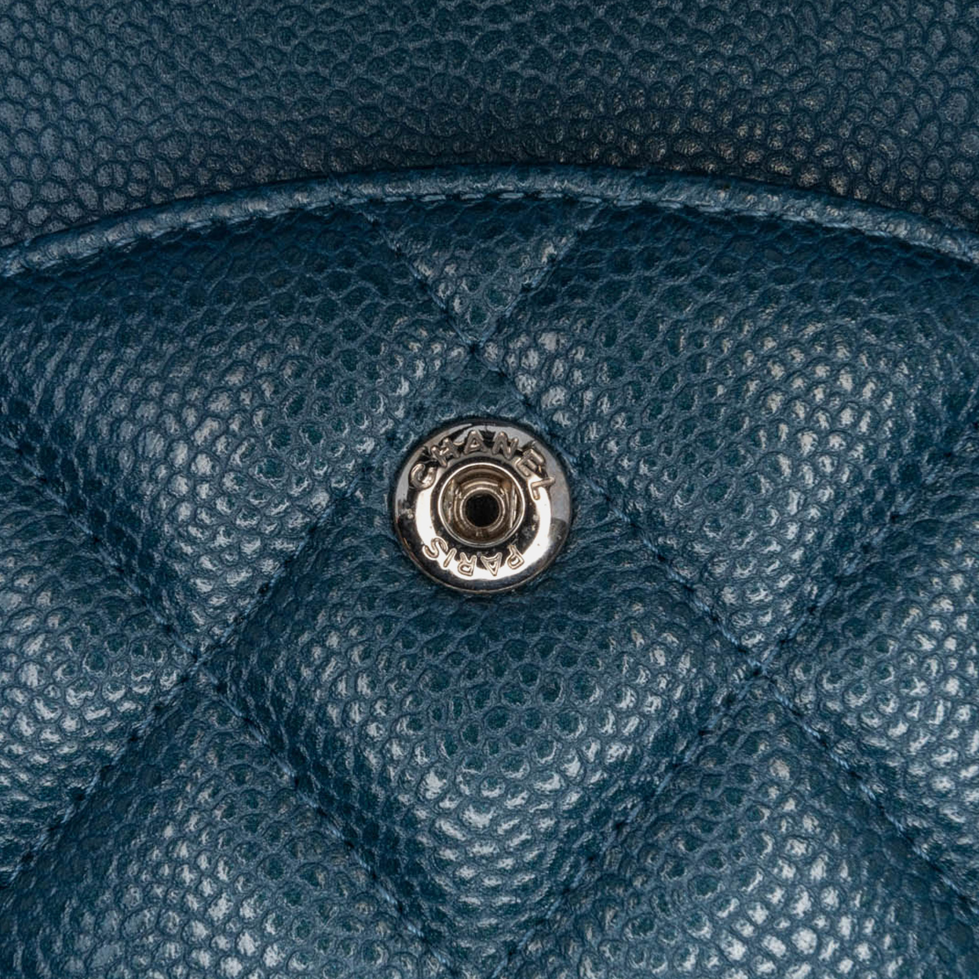 Chanel Blue Jumbo Classic Caviar Double Flap 