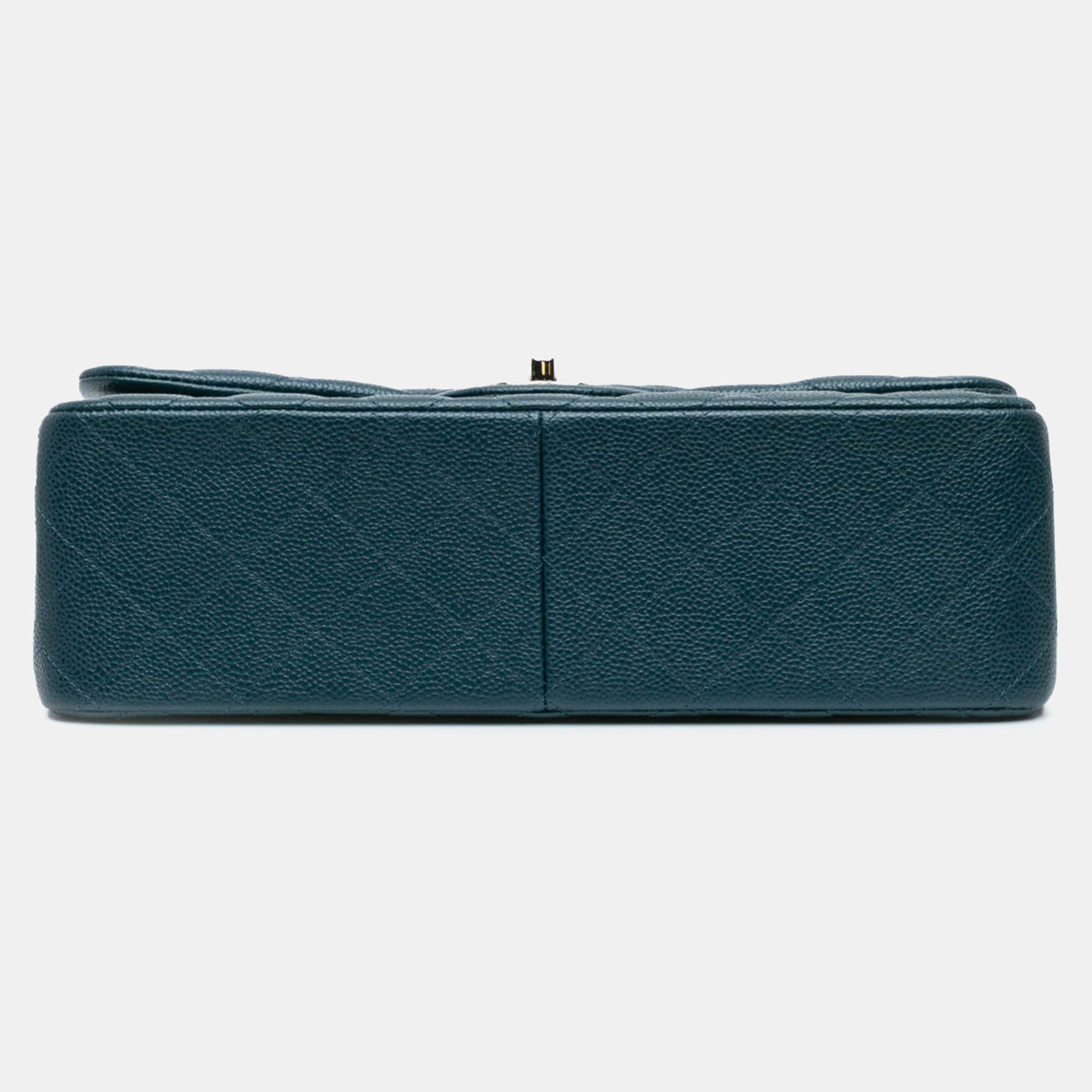 Chanel Blue Jumbo Classic Caviar Double Flap 