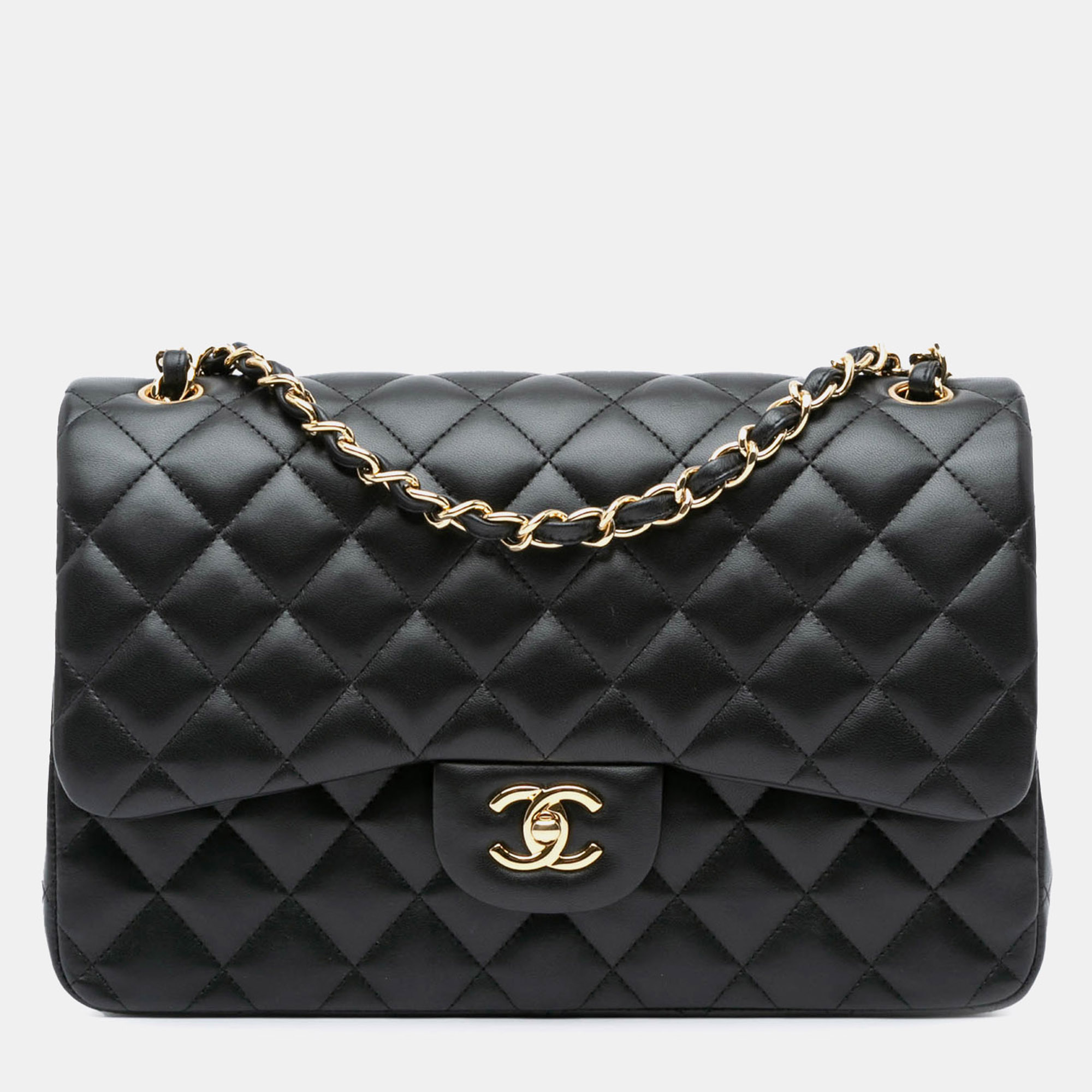 

Chanel Black Jumbo Classic Lambskin Double Flap