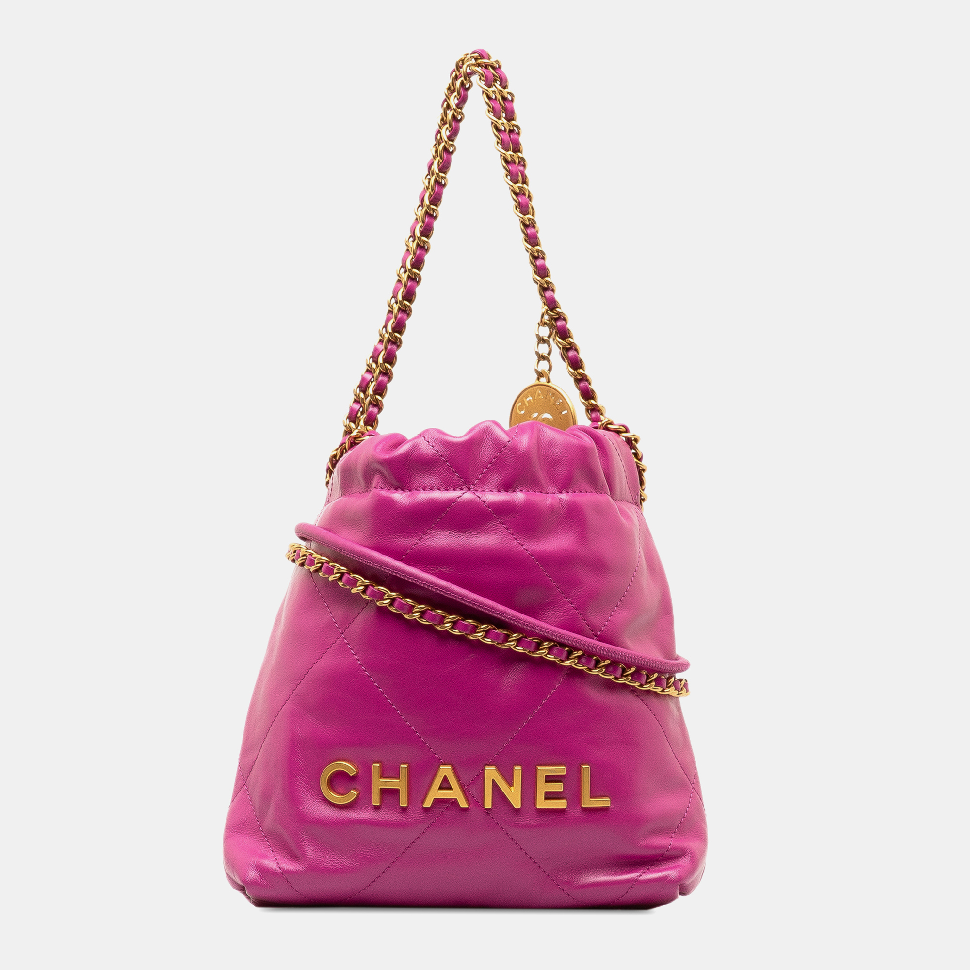 

Chanel Pink Mini Calfskin 22 Hobo