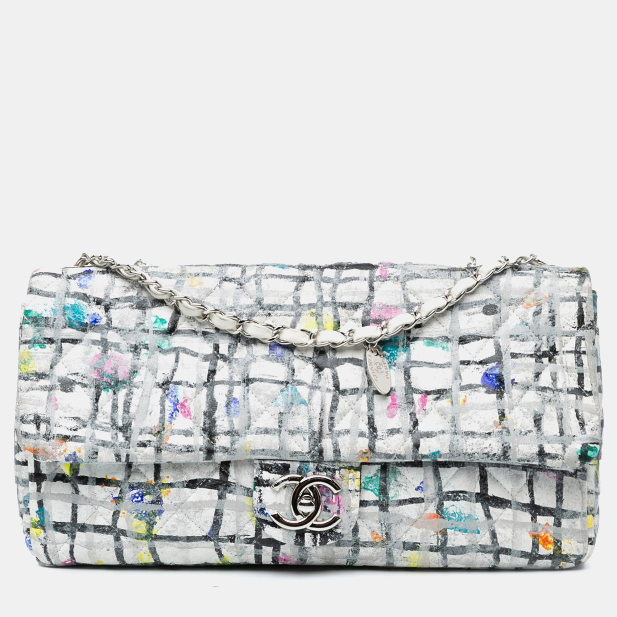 

Chanel Multicolor Medium Calfskin Hand Painted Graffiti Flap