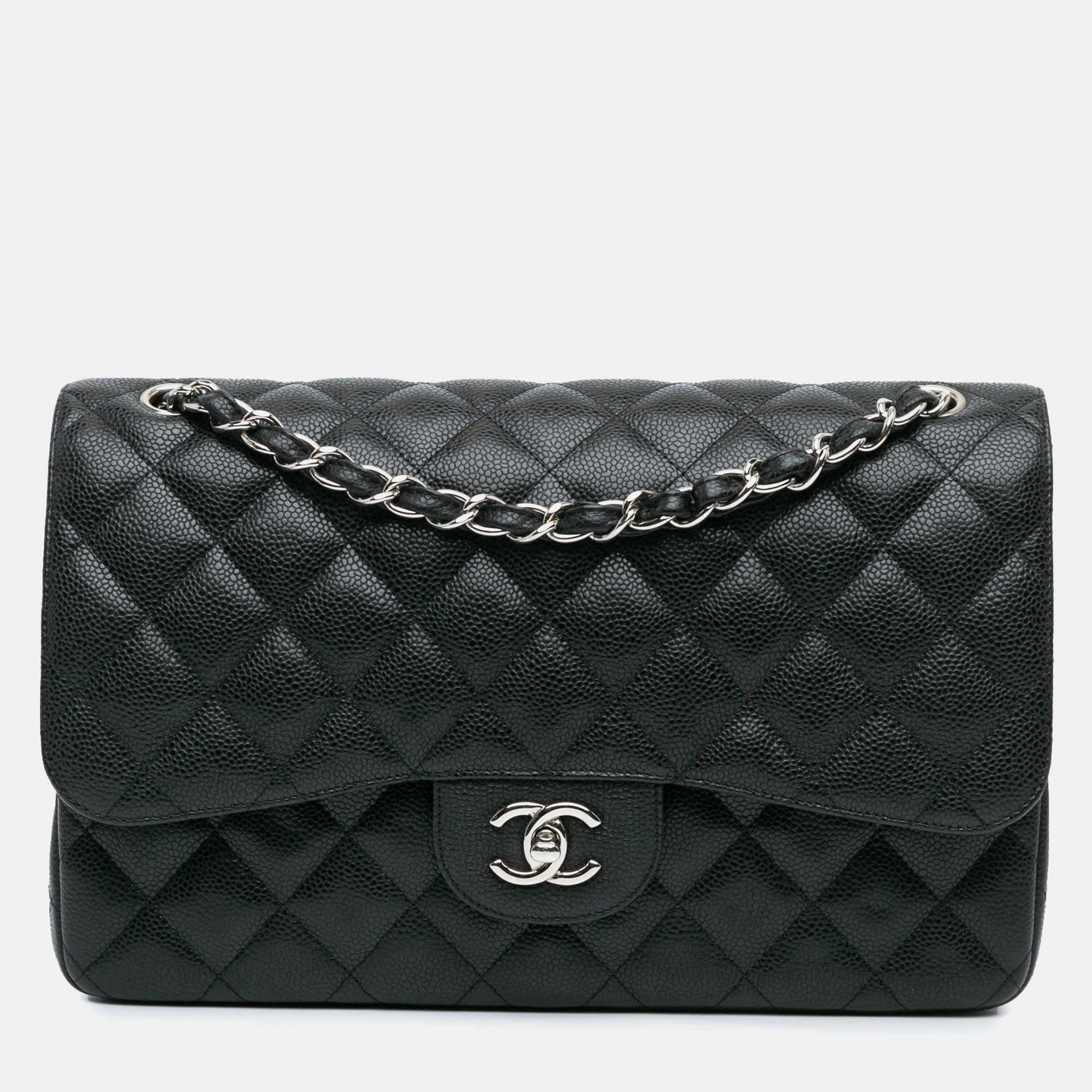 

Chanel Black Jumbo Classic Caviar Double Flap