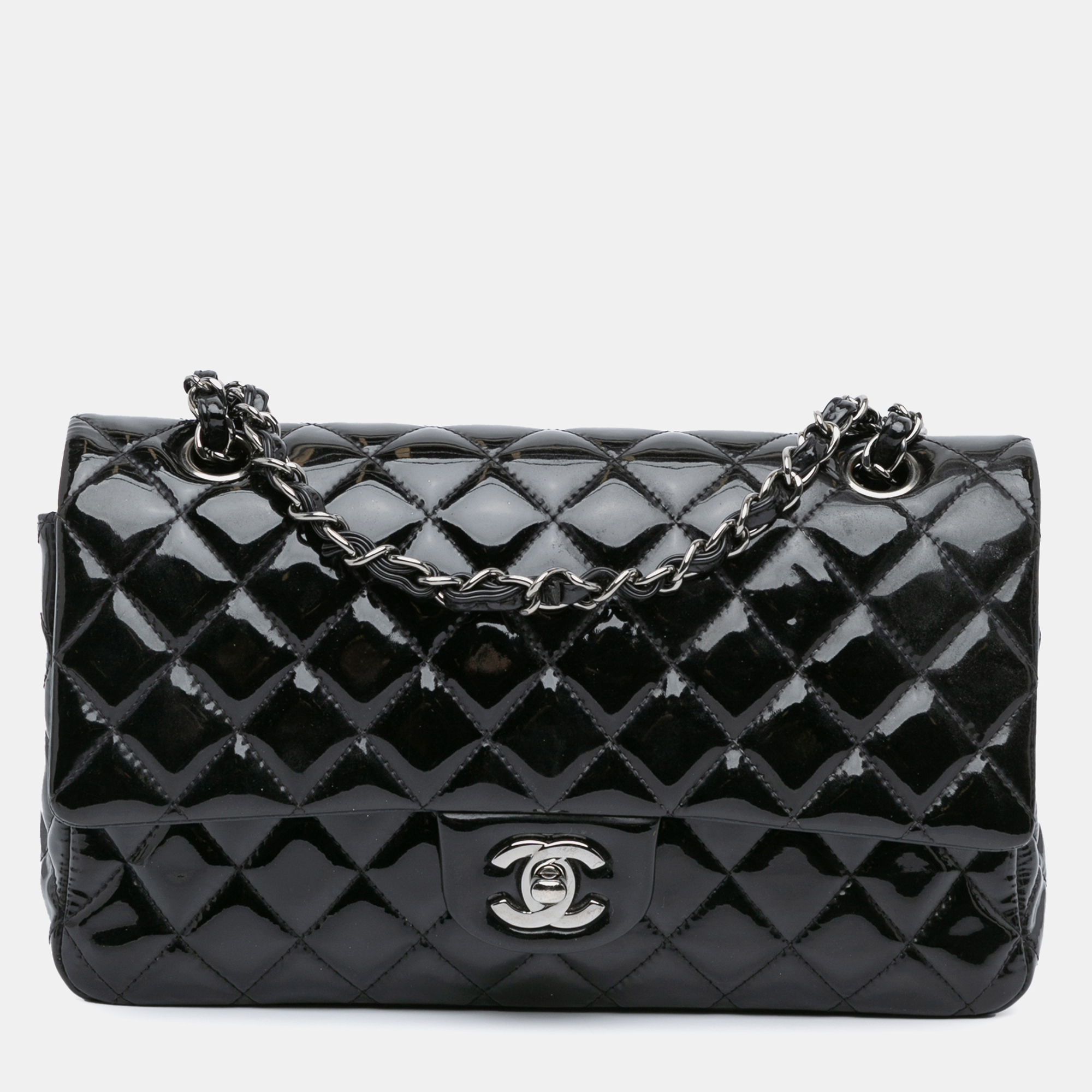 

Chanel Black Patent Medium Classic Double Flap Bag