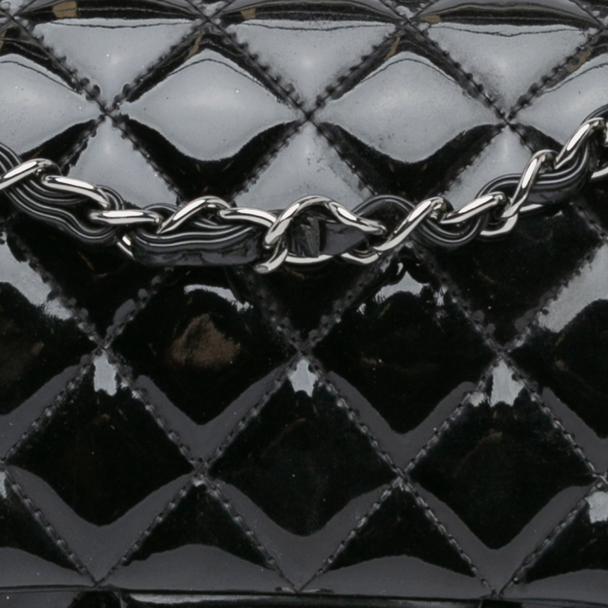 Chanel Black Patent Medium Classic Double Flap Bag 