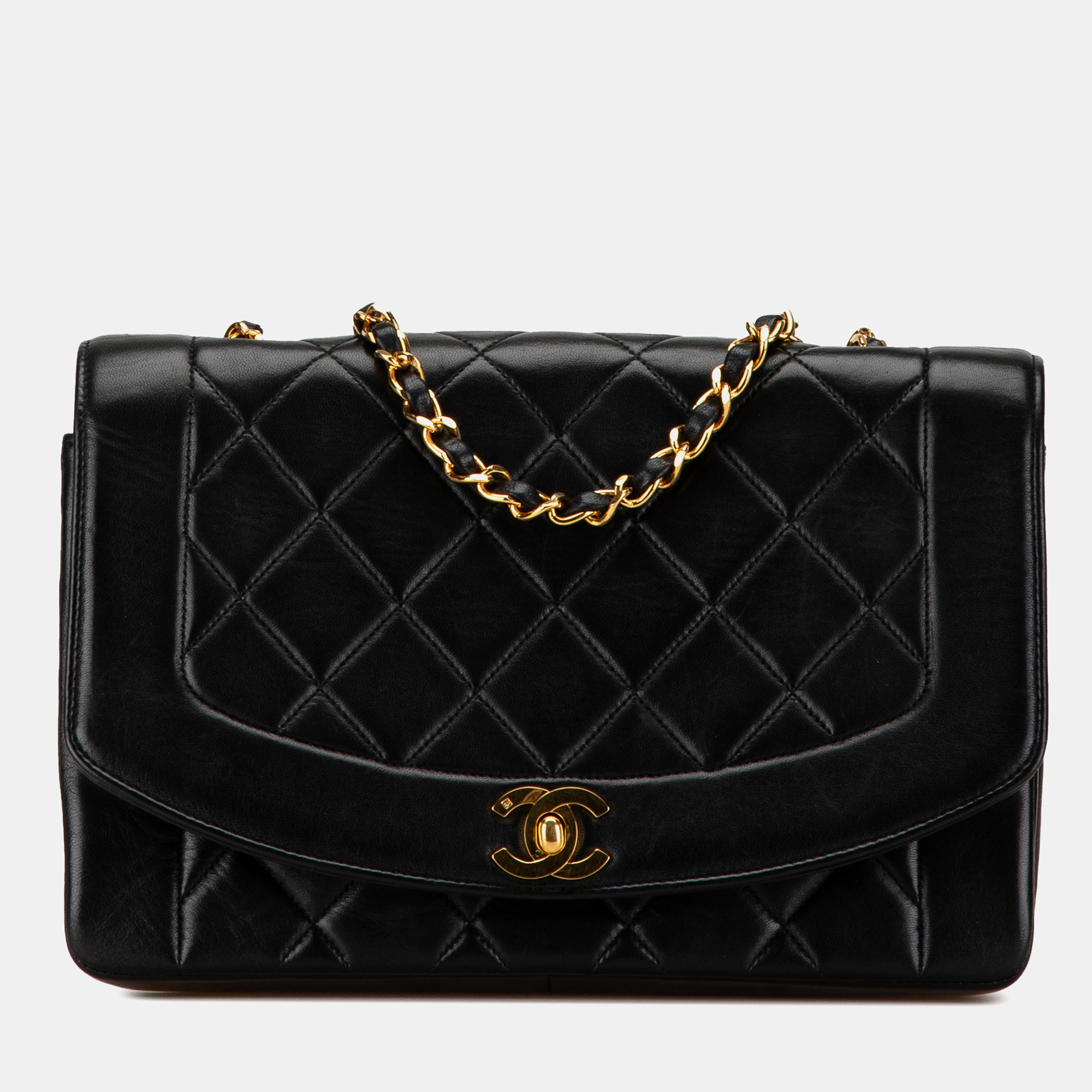 

Chanel Medium Lambskin Diana Flap, Black