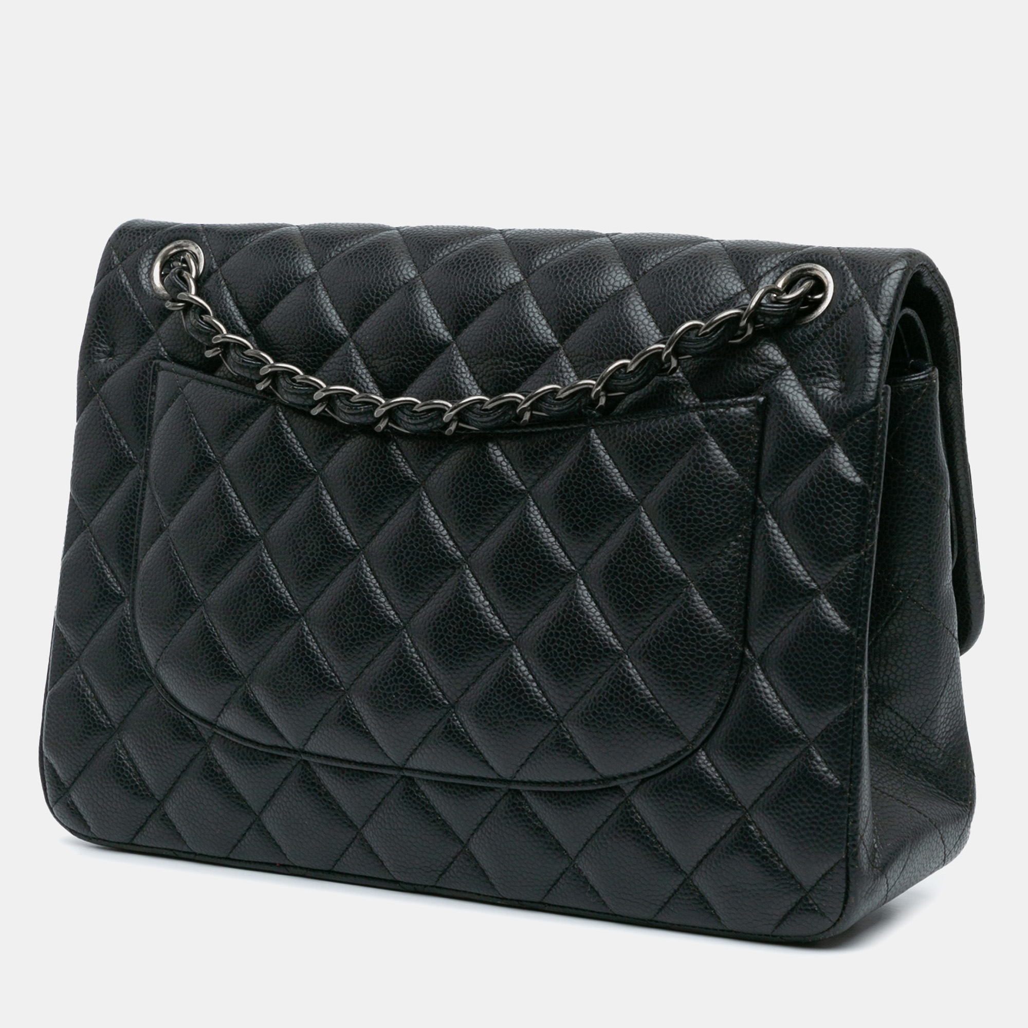 Chanel Black Jumbo Classic Caviar Double Flap 