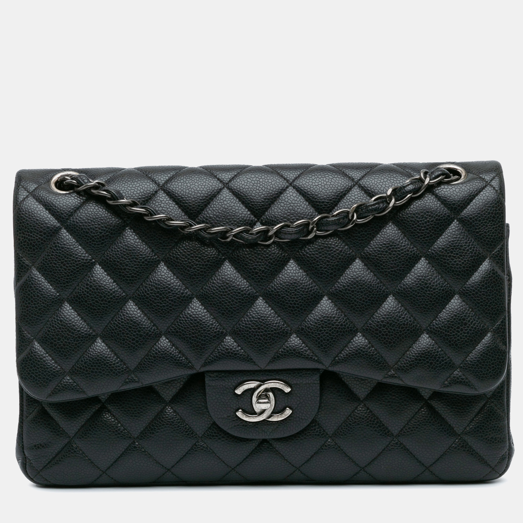 

Chanel Black Jumbo Classic Caviar Double Flap